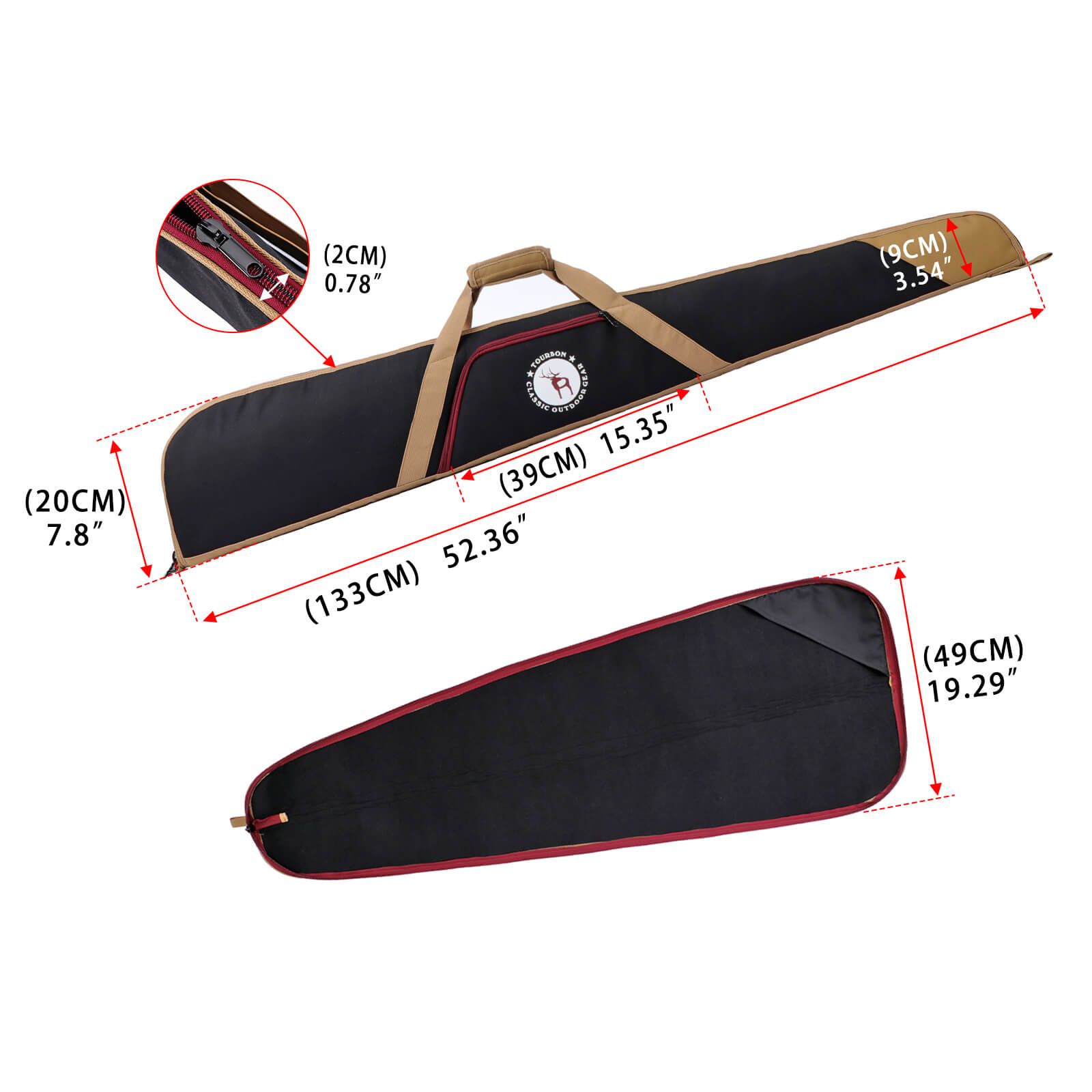 TOURBON Nylon Hutning Case Soft with Pocket Black