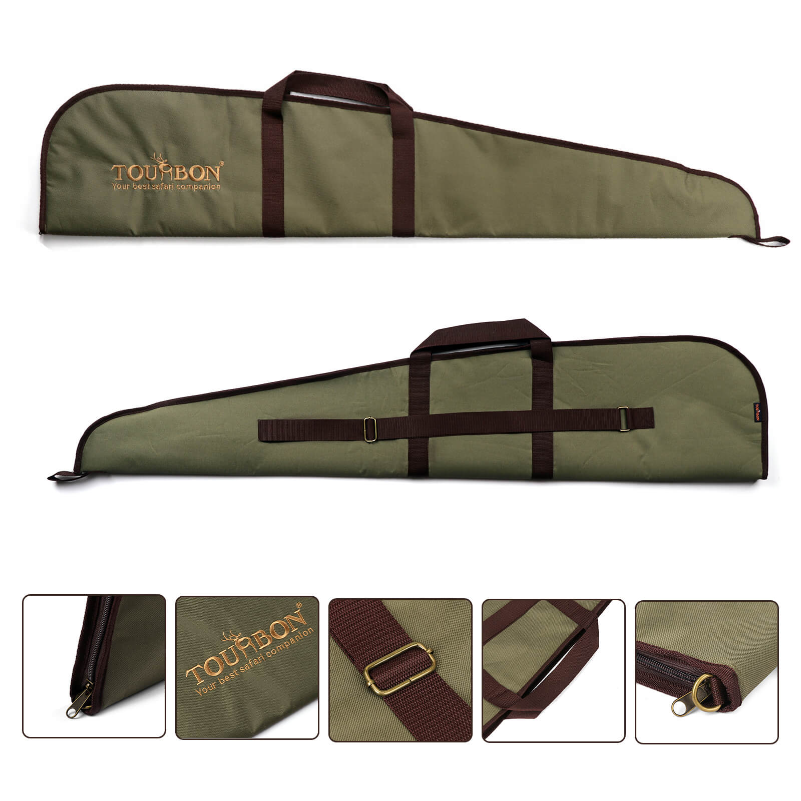 TOURBON Hunting Slip Bag Protection Cover 124cm Green
