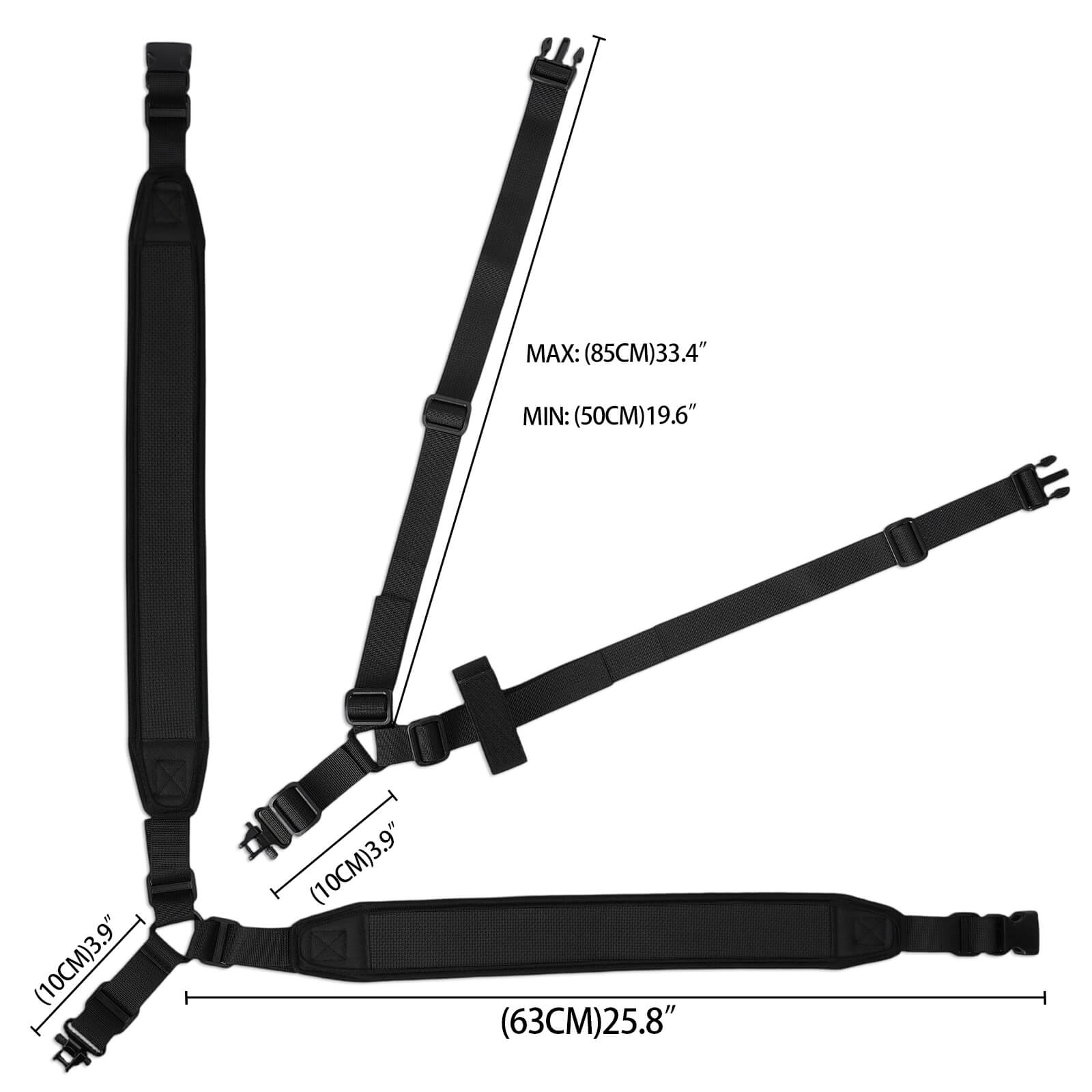 TOURBON Hands-Free Hunting Sling Adjustable Dual Shoulder Strap