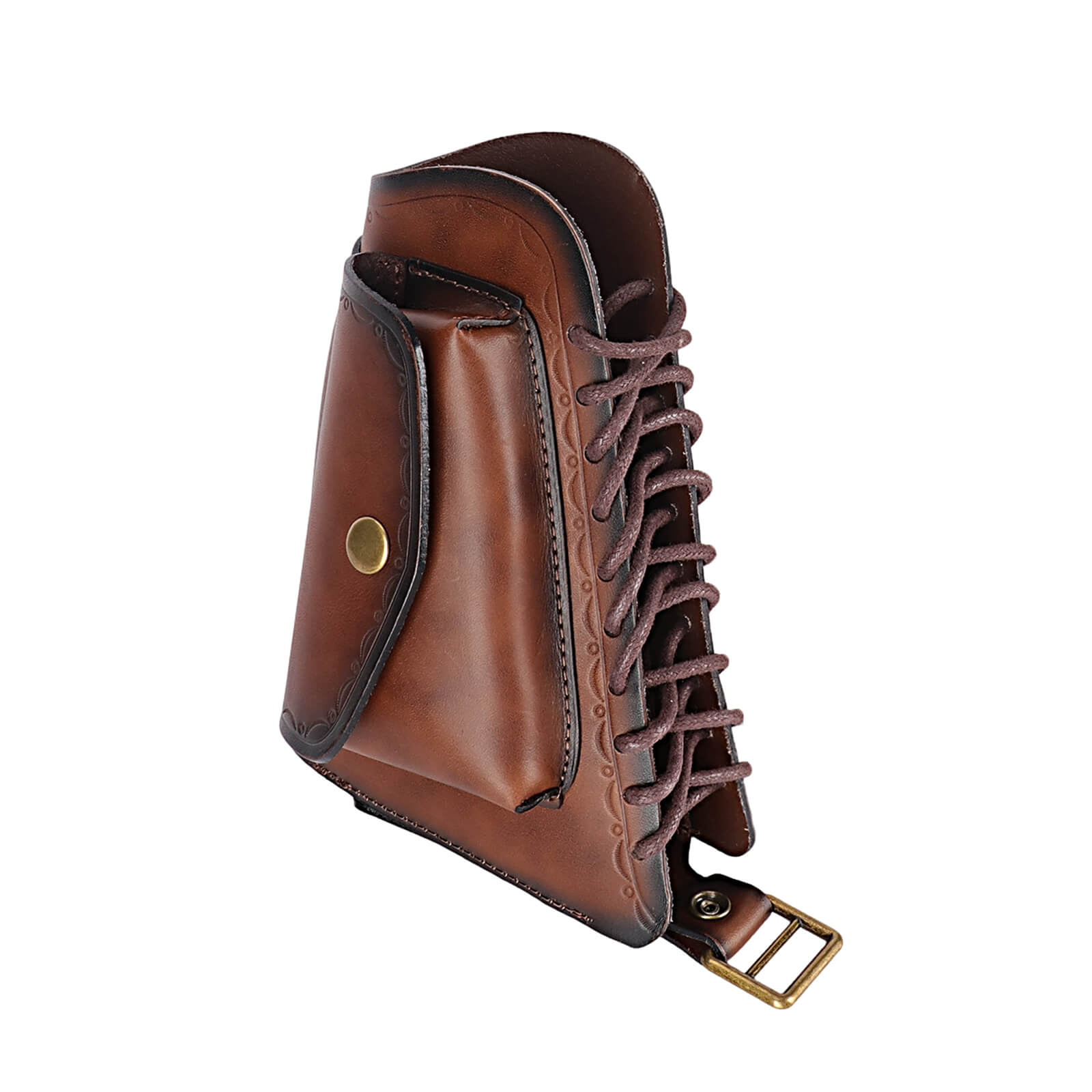 TOURBON Vintage Leather No Drill Cheek Rest with Pouch