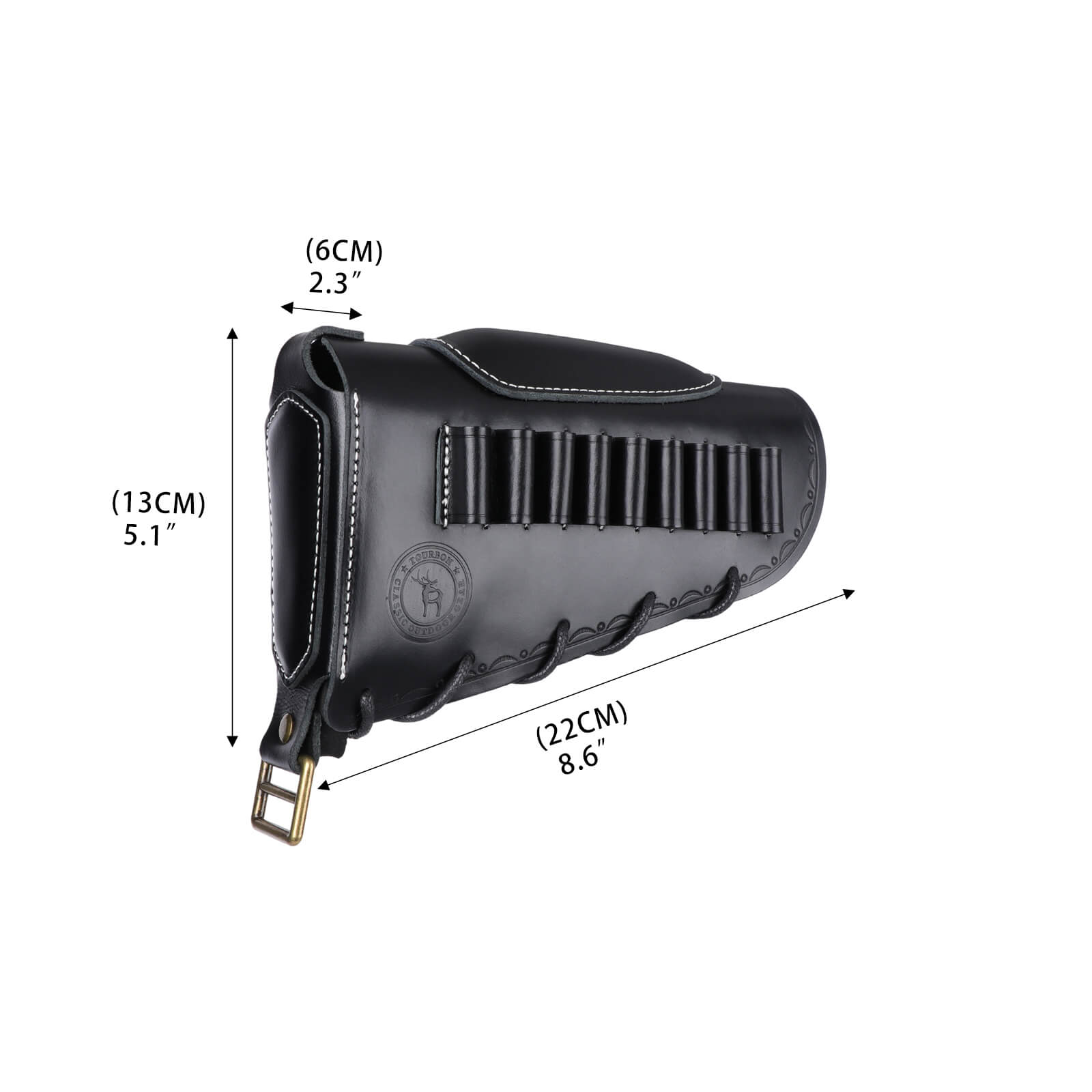TOURBON Leather No Drill Cheek Rest Buttstock Recoil Pad