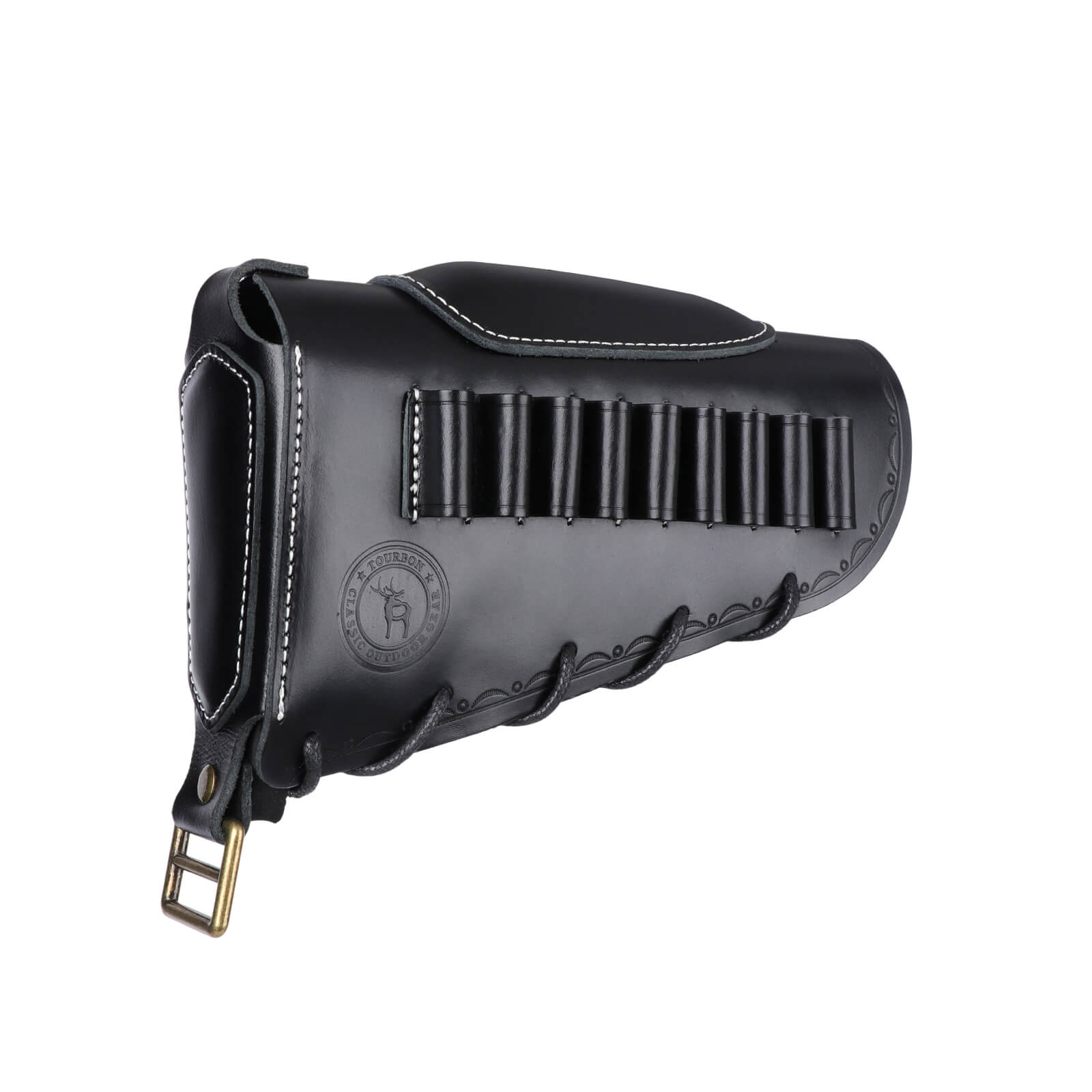 TOURBON Leather No Drill Cheek Rest Buttstock Recoil Pad