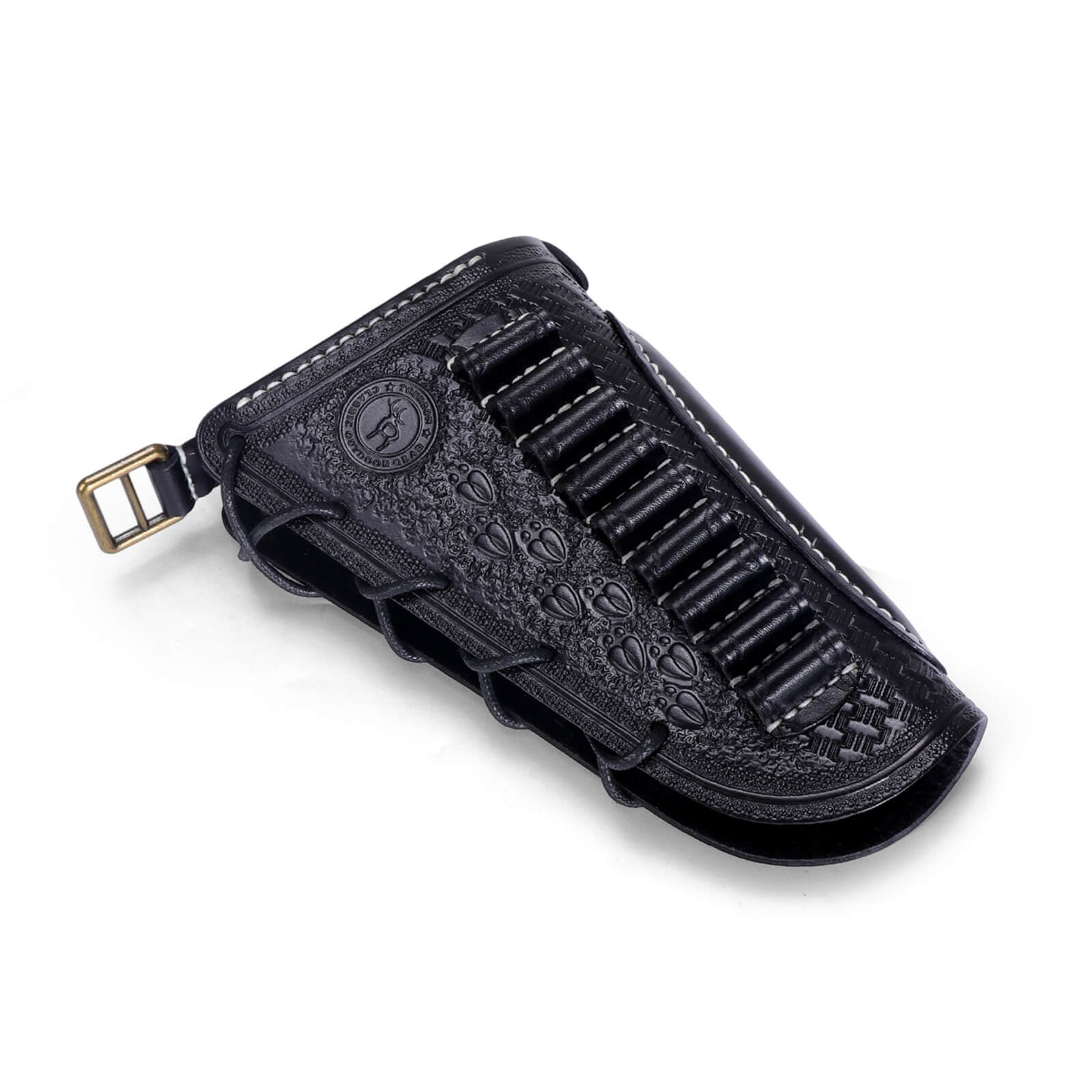 TOURBON Vintage Leather No Drill Cheek Rest Buttstock Protective Pouch for Right