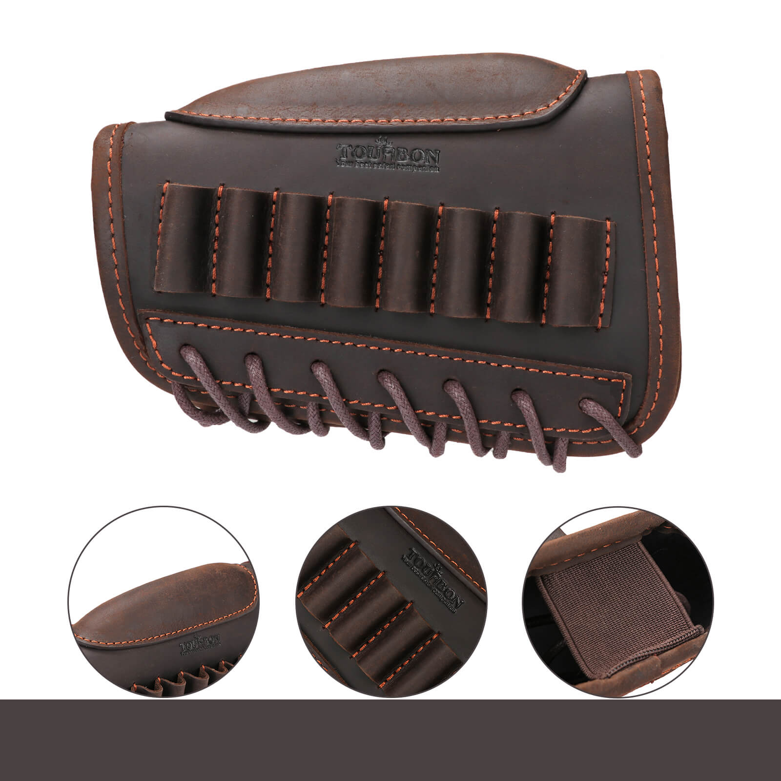 Tourbon Leather Buttstock Adjustable Cheek Rest Right Handed