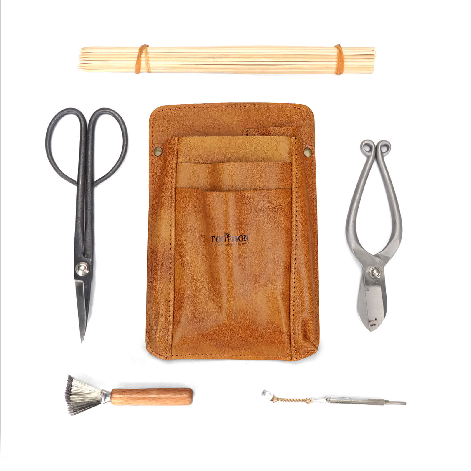 Tourbon Leather Florist Tool Waist Pouch Belt Garden Shoulder Crossbody Tools Bag