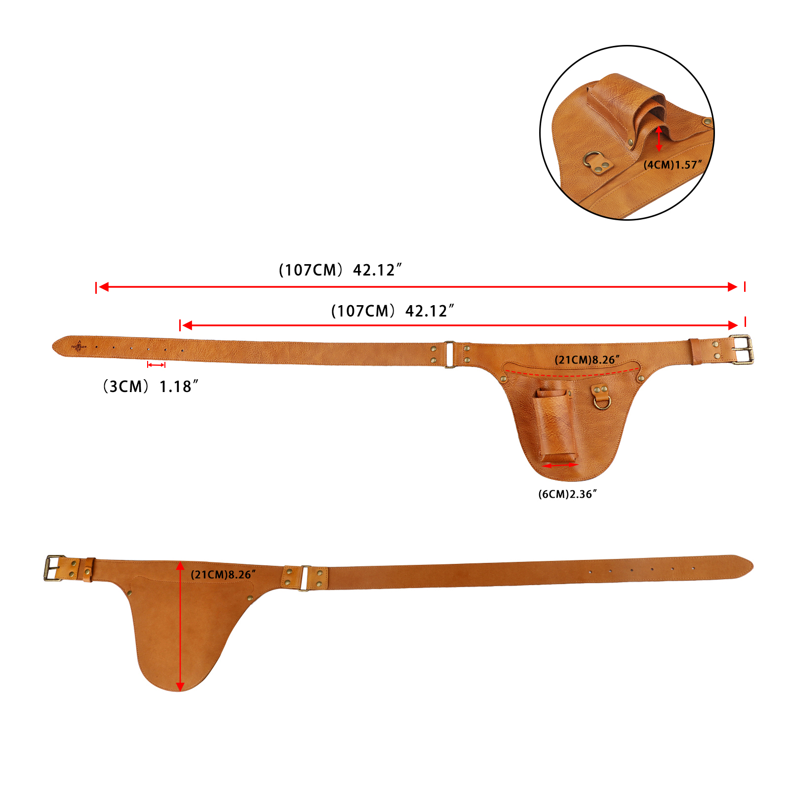 Tourbon Tool Belt Bag Gardener Farmer Leather Pouch 