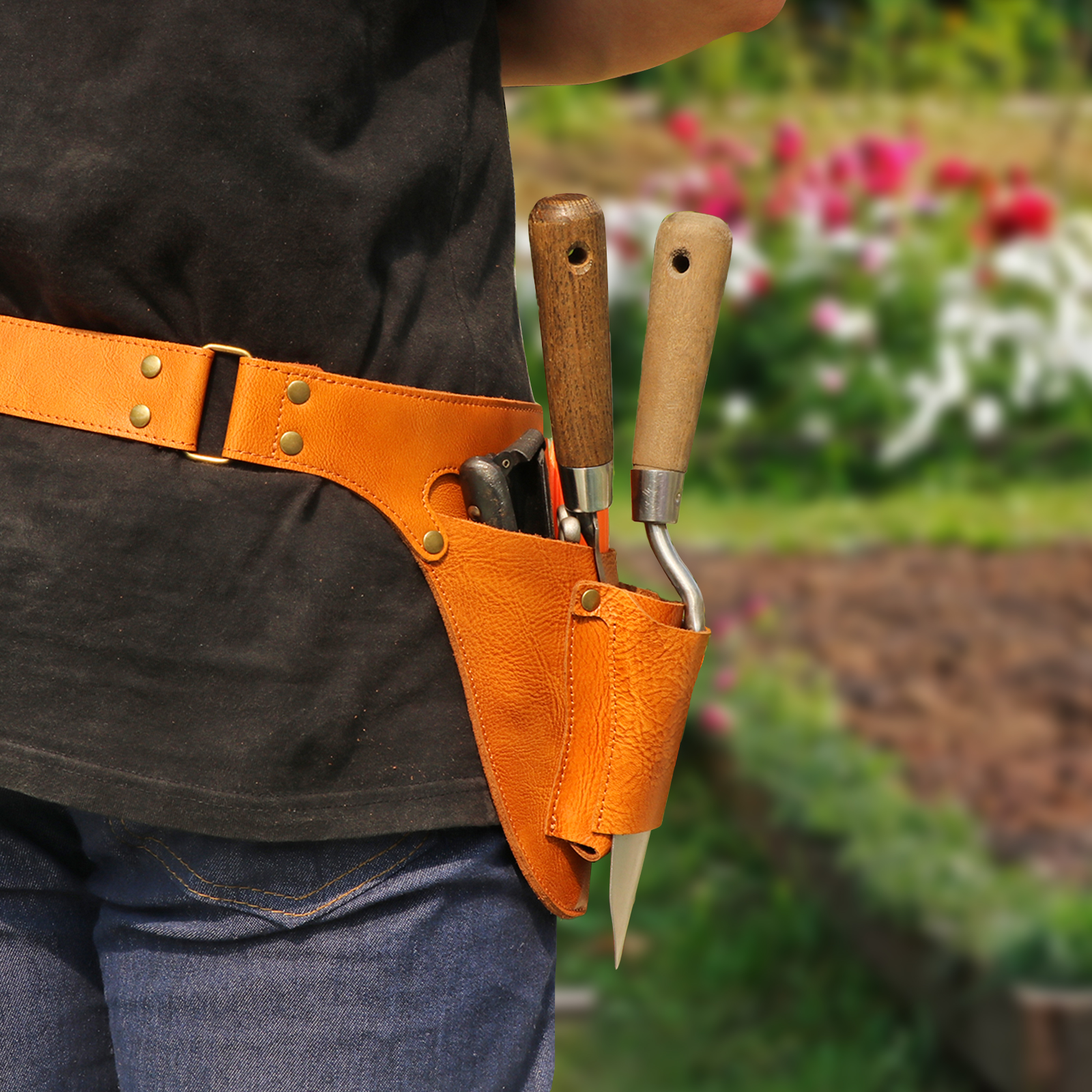 Tourbon Tool Belt Bag Gardener Farmer Leather Pouch 