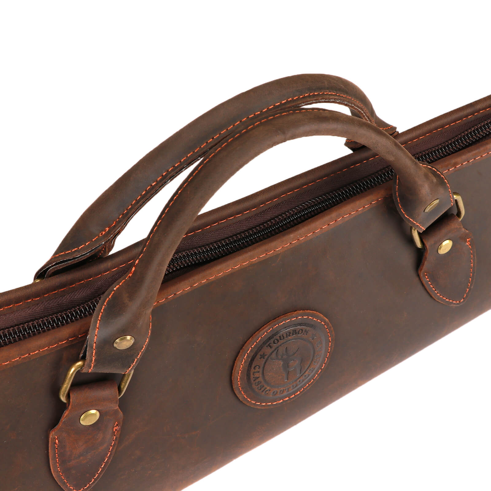 TOURBON Vintage Genuine Leather Hunting Bag
