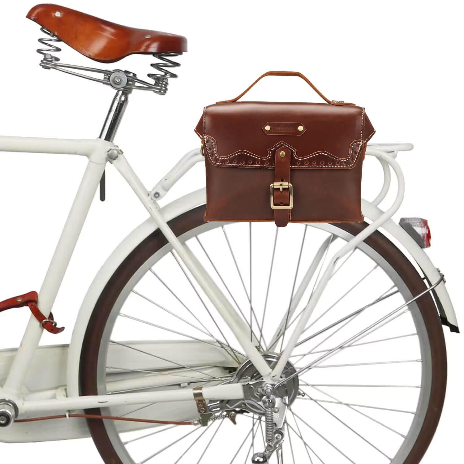TOURBON Leather Bike Handlebar Bag Motorcycle Saddle Bags