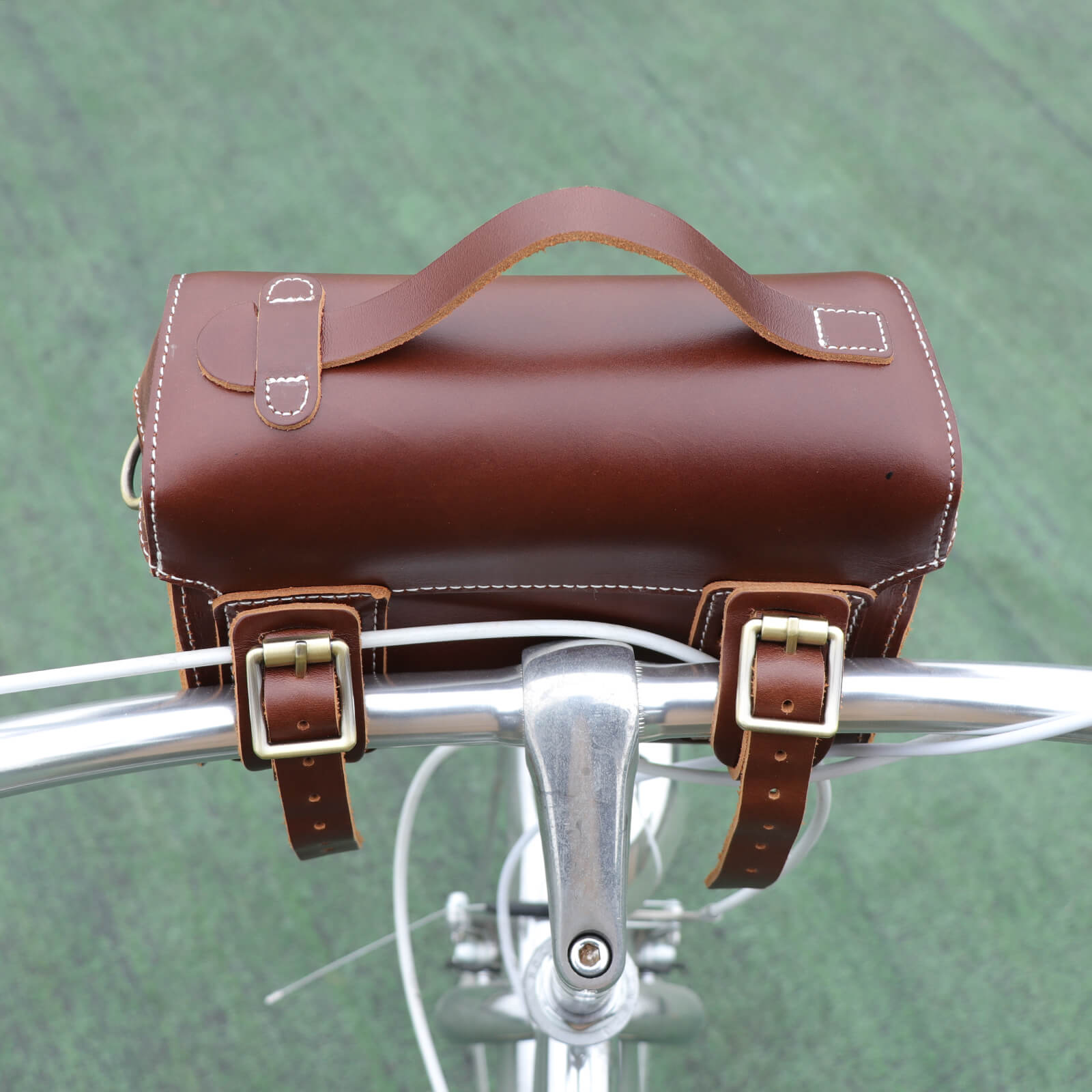 TOURBON Leather Bike Handlebar Bag Motorcycle Saddle Bags