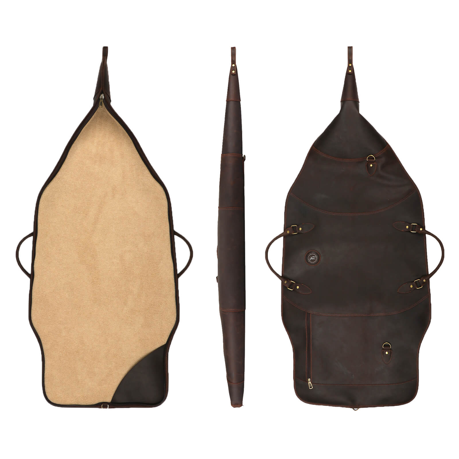 TOURBON Vintage Genuine Leather Hunting Bag
