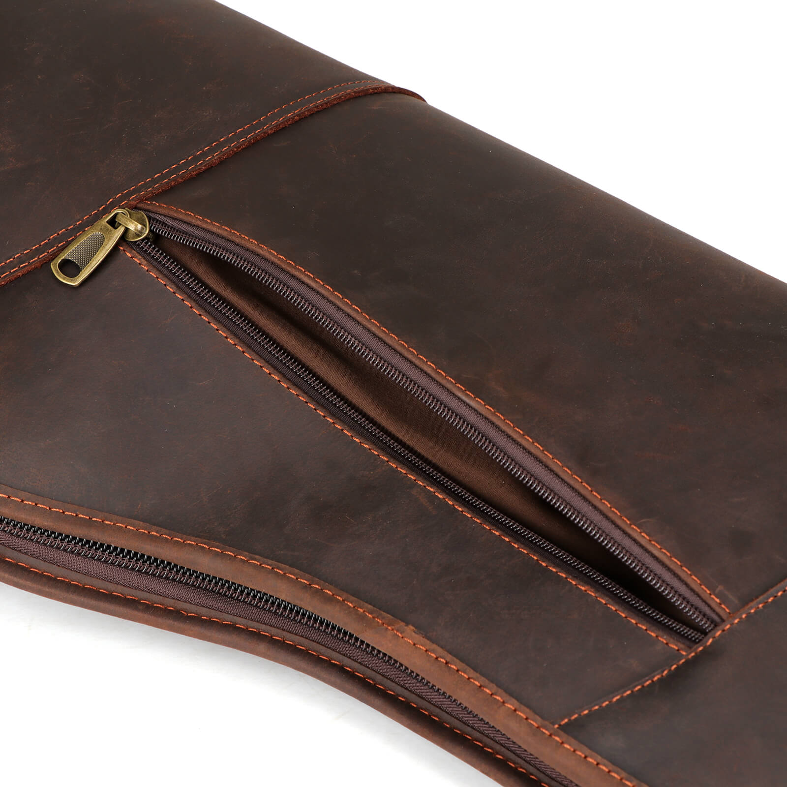 TOURBON Vintage Genuine Leather Hunting Bag