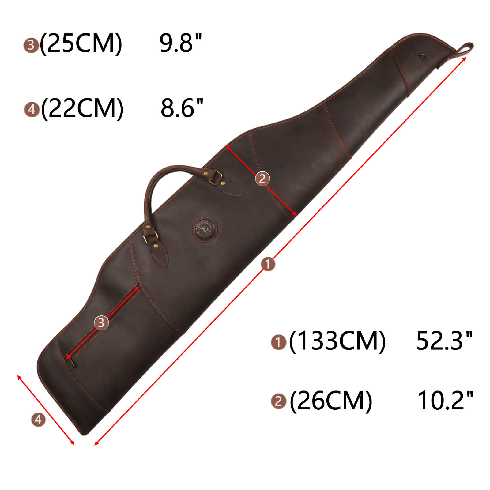 TOURBON Vintage Genuine Leather Hunting Bag