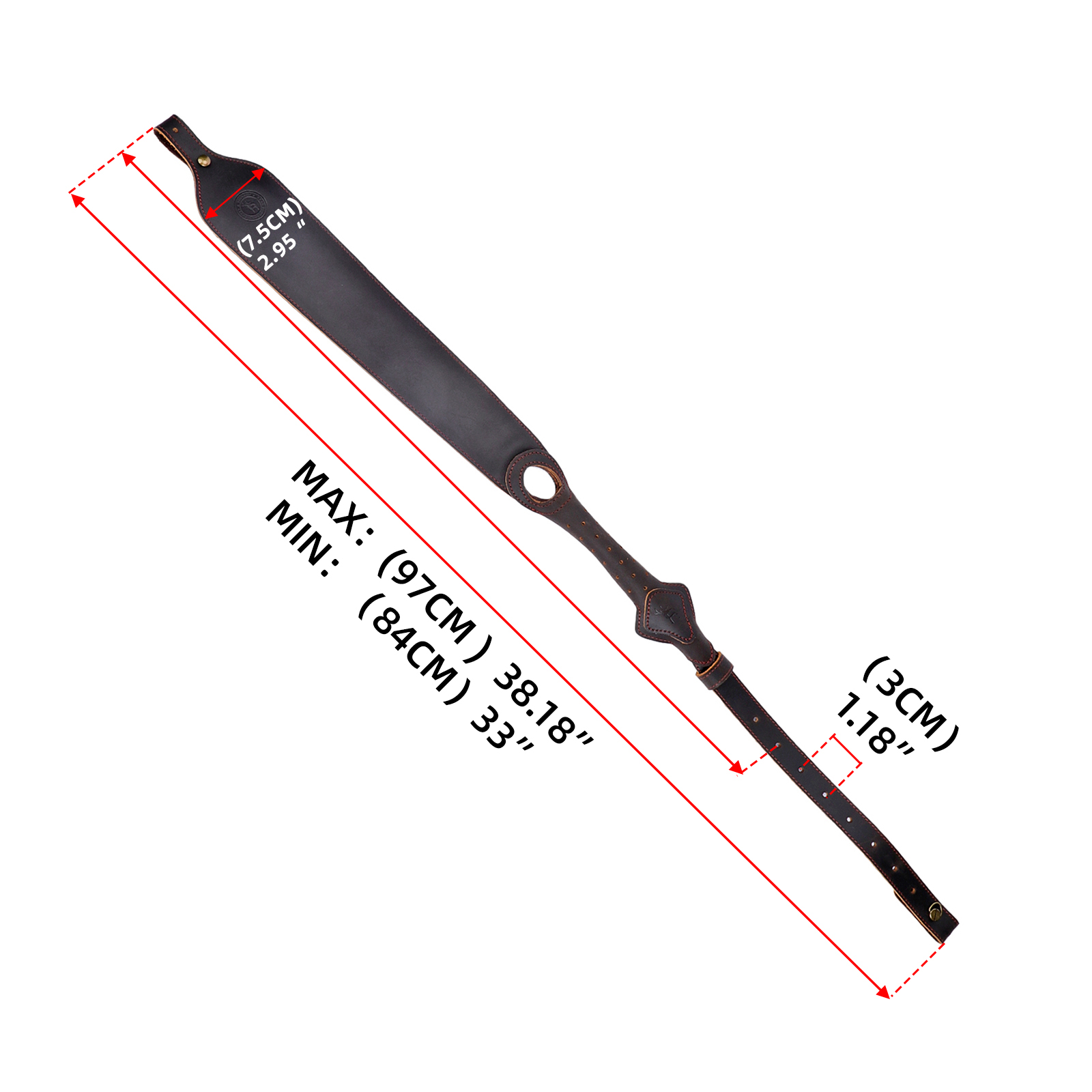 TOURBON Leather Adjustable Hunting Sling for 12GA