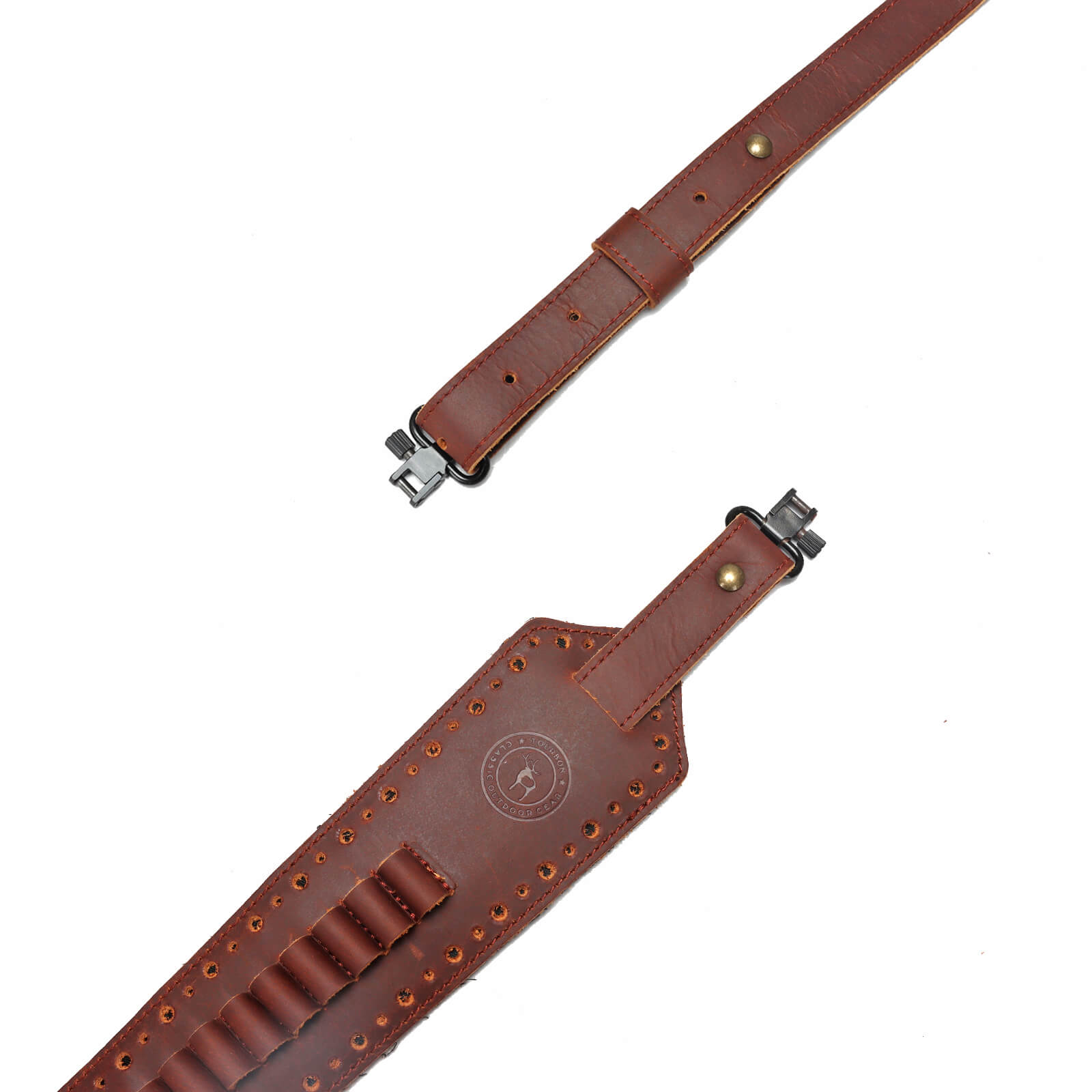 TOURBON Genuine Hunting Leather Sling Soft Padded 