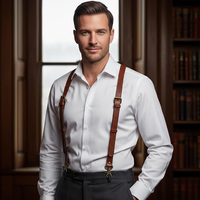 Leather Suspenders 