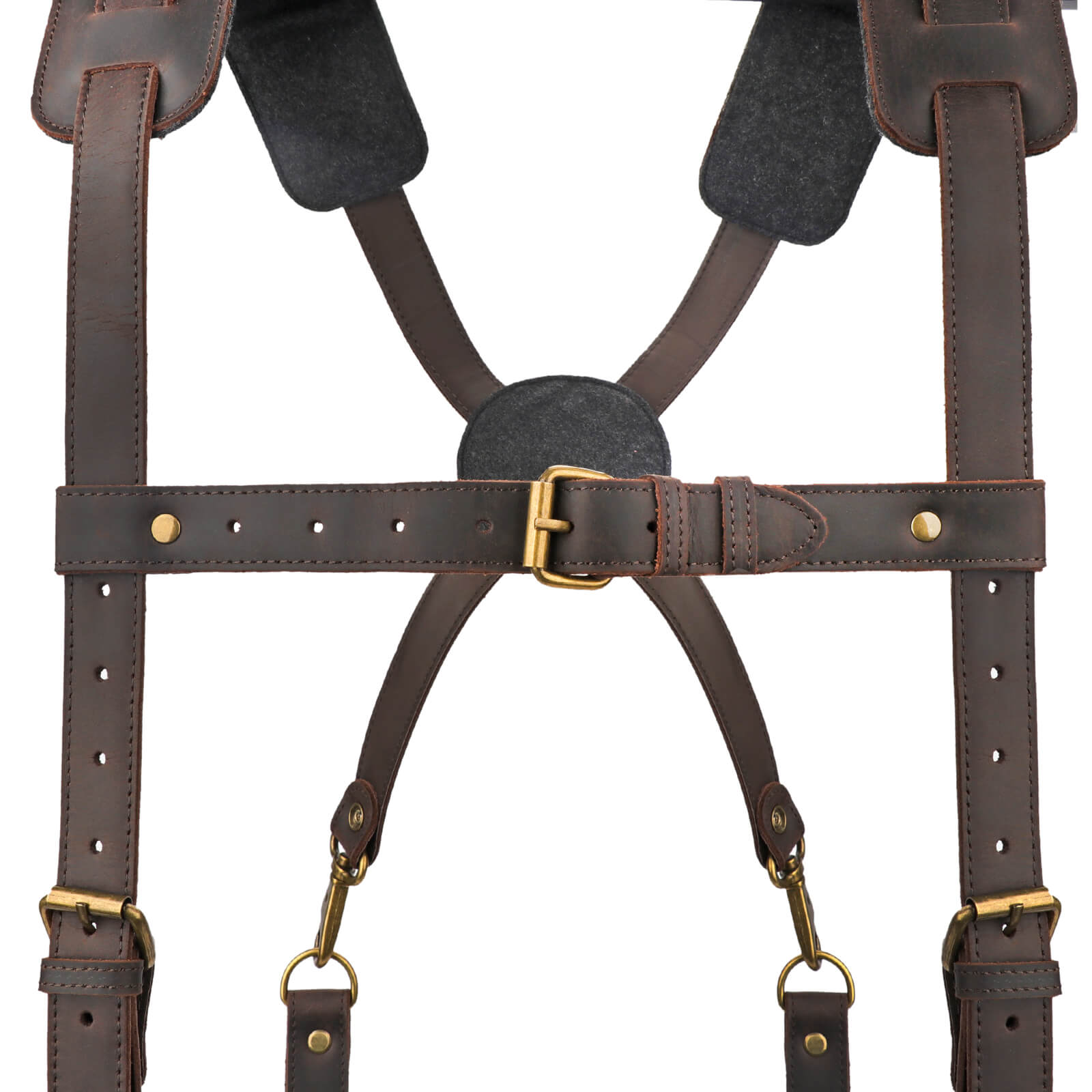 Tourbon Leather Logging Belt Kit Tool Belts for Tree Cutting Electricians Construction Workers