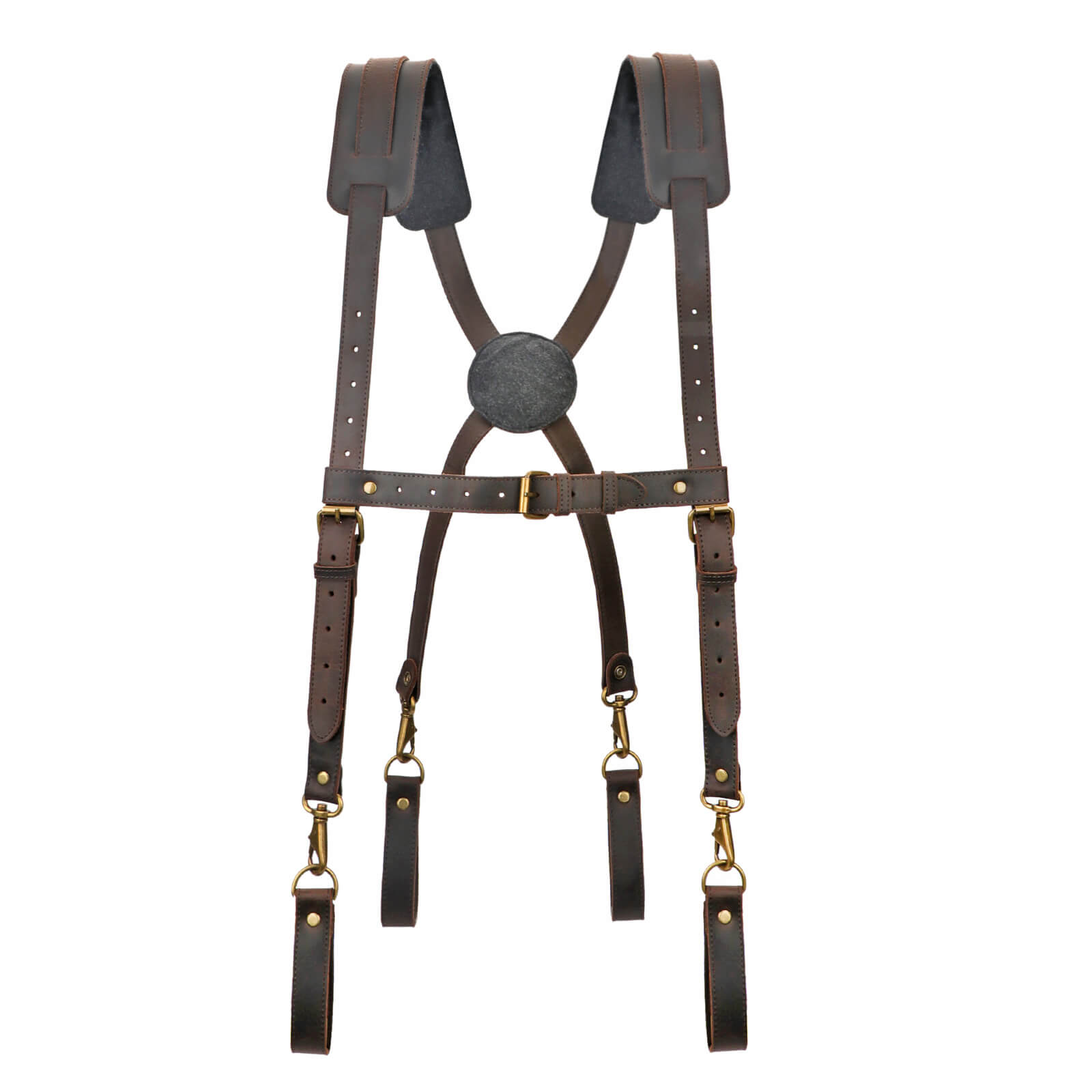 Tourbon Leather Logging Belt Kit Tool Belts for Tree Cutting Electricians Construction Workers
