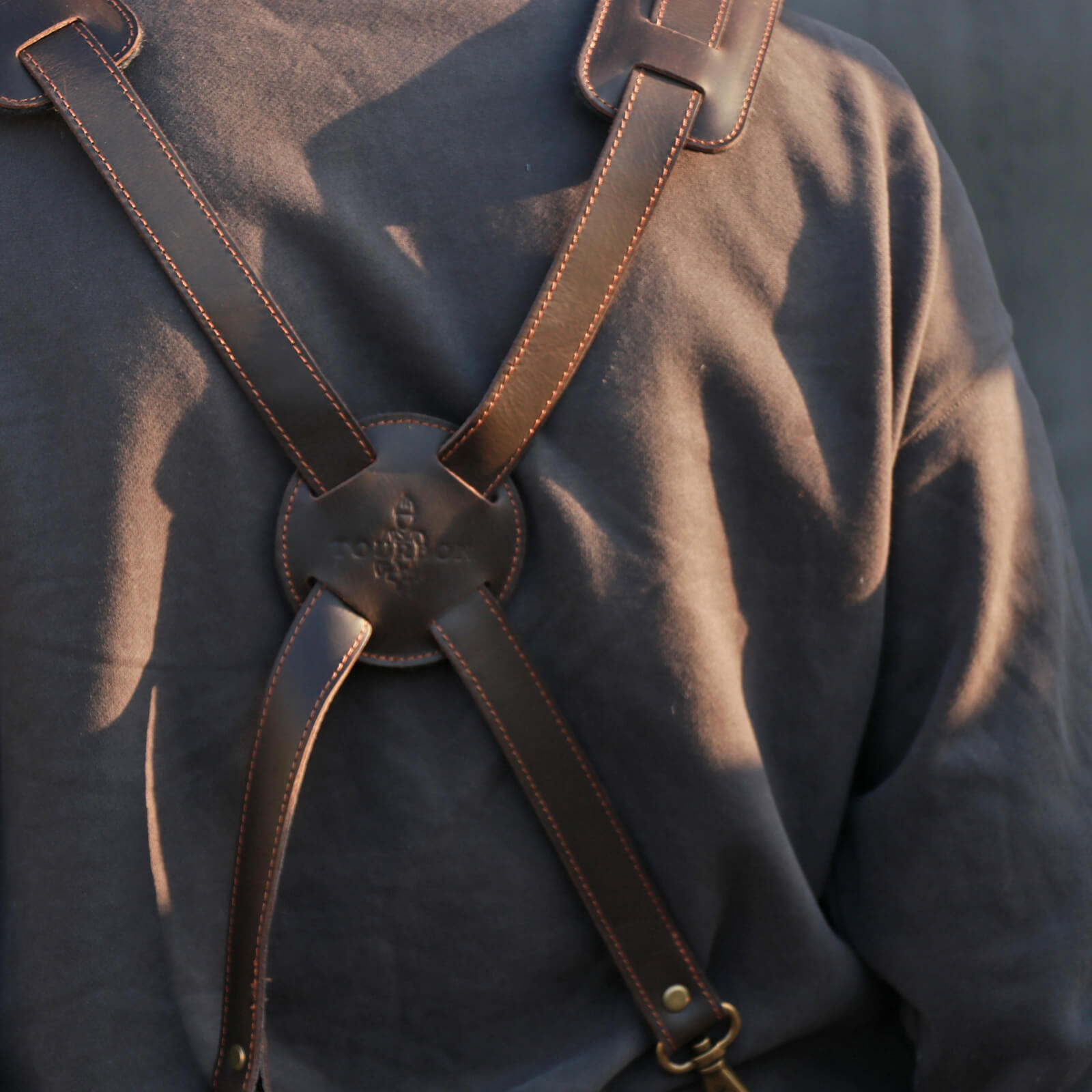 Tourbon Leather Logging Belt Kit Tool Belts for Tree Cutting Electricians Construction Workers