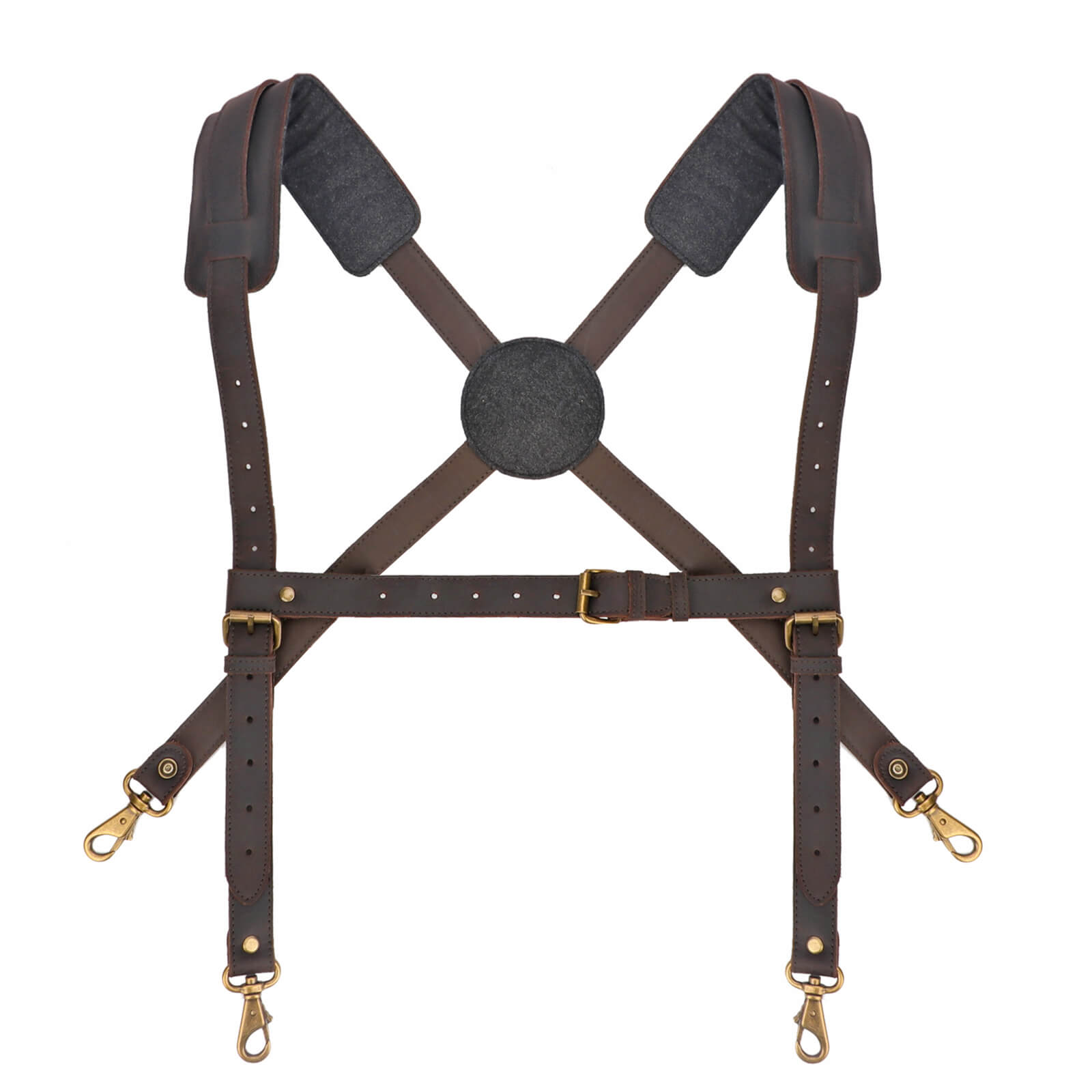 Tourbon Leather Logging Belt Kit Tool Belts for Tree Cutting Electricians Construction Workers