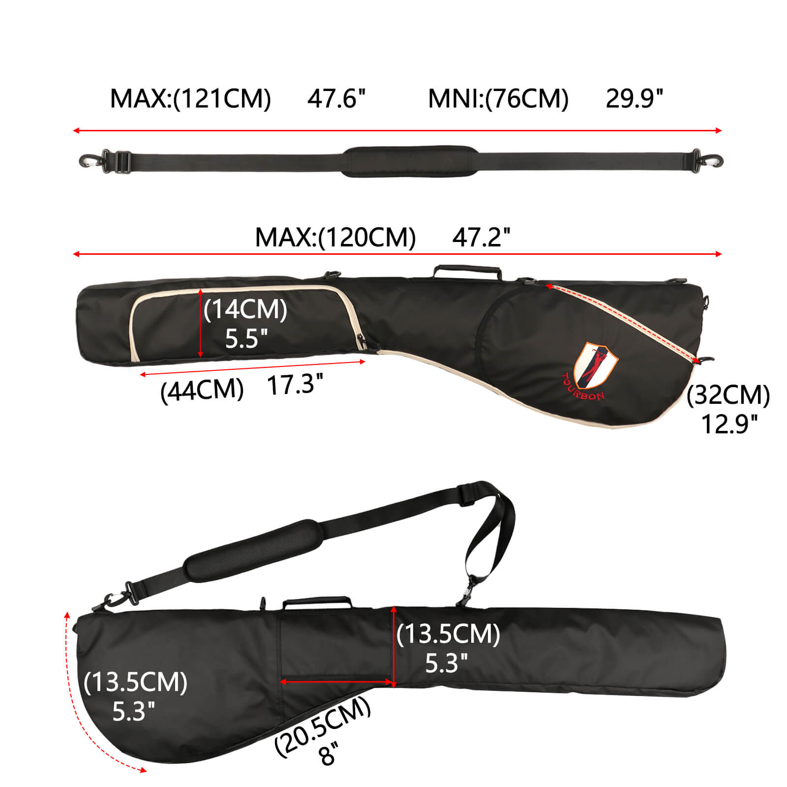 TOURBON Lightweight Golf Sunday Bag for Men Women