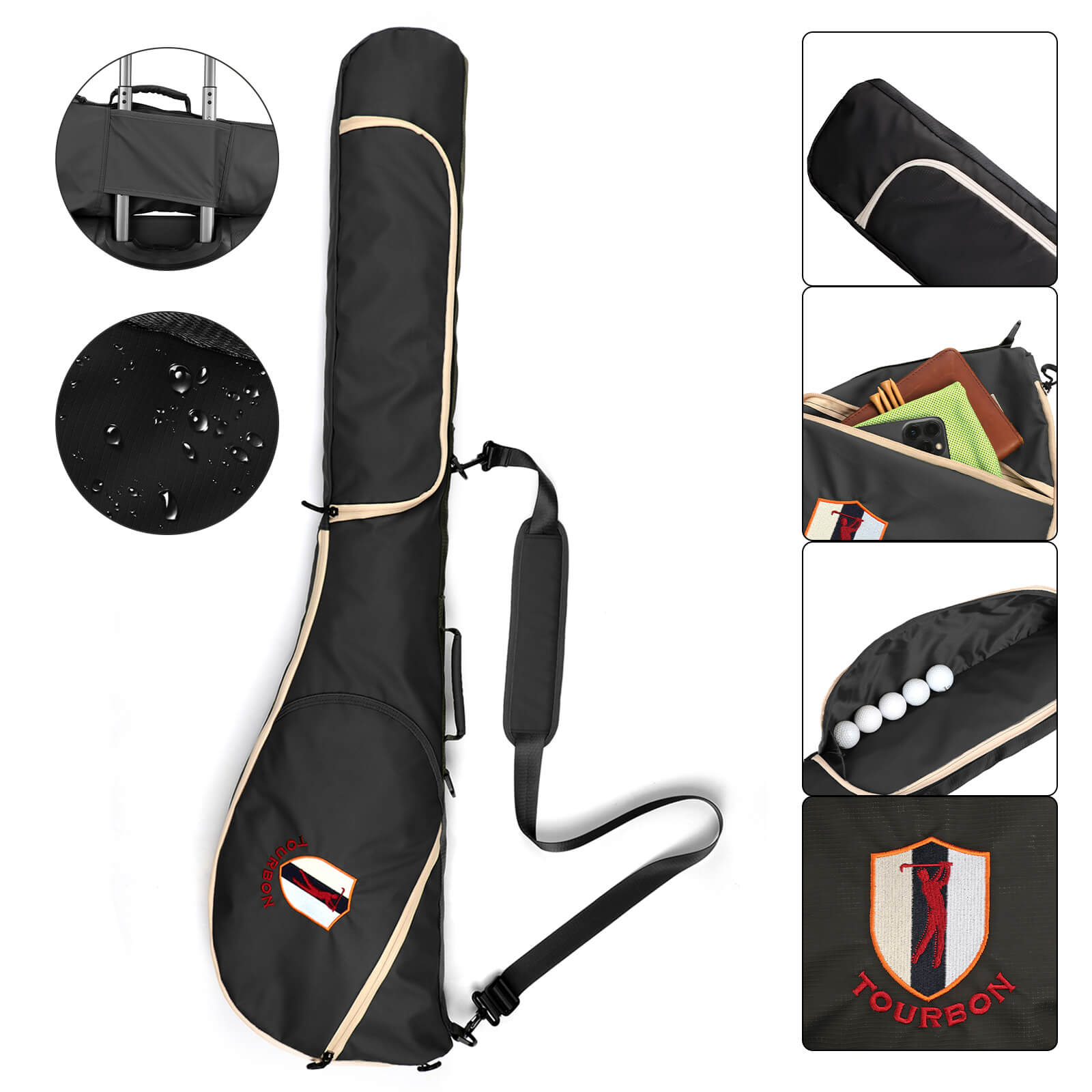 TOURBON Lightweight Golf Sunday Bag for Men Women