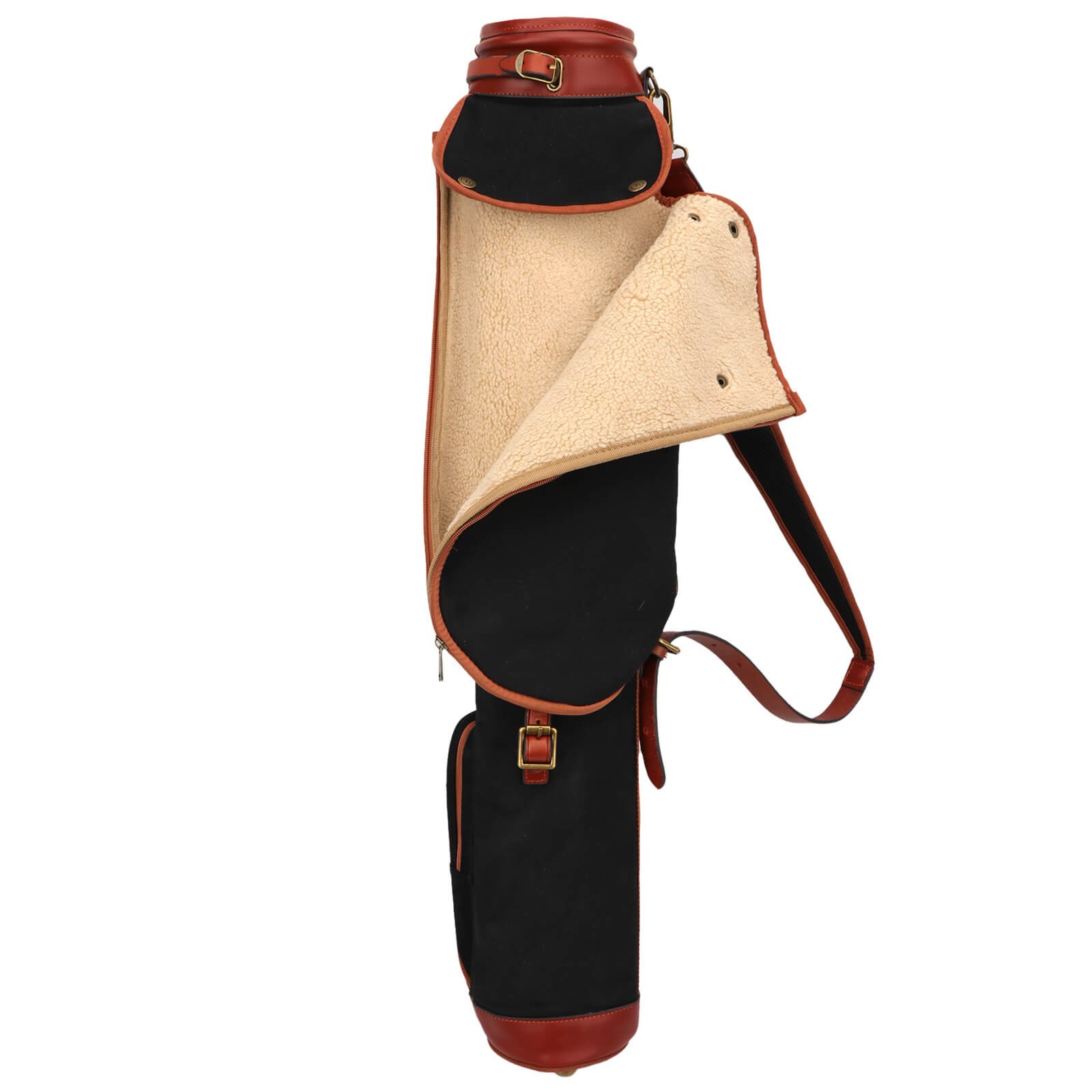 TOURBON Retro Canvas & Leather Golf Club Pencil Travel Bag