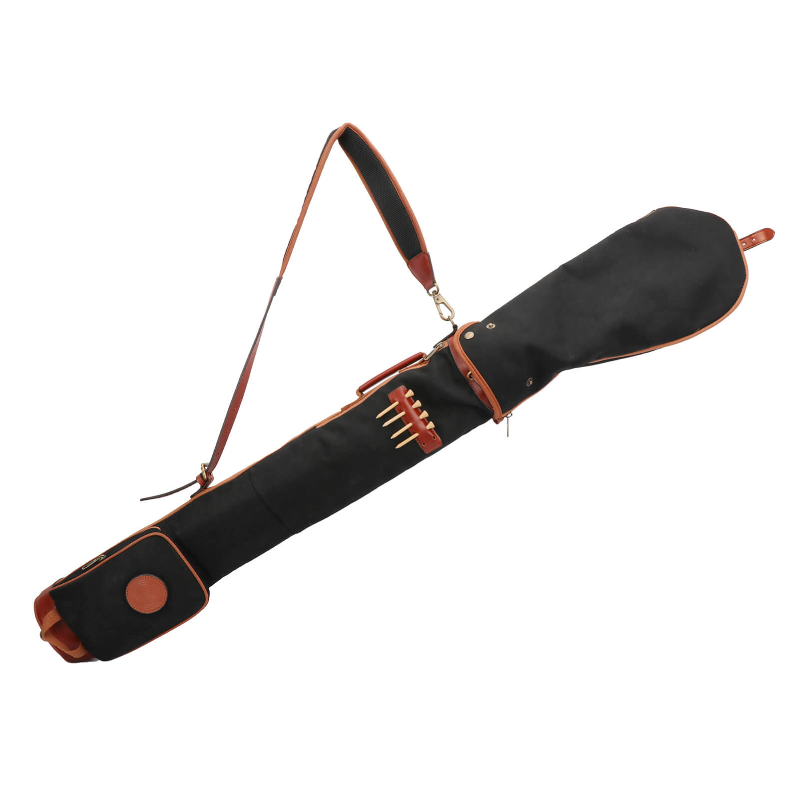 TOURBON Retro Canvas & Leather Golf Club Pencil Travel Bag