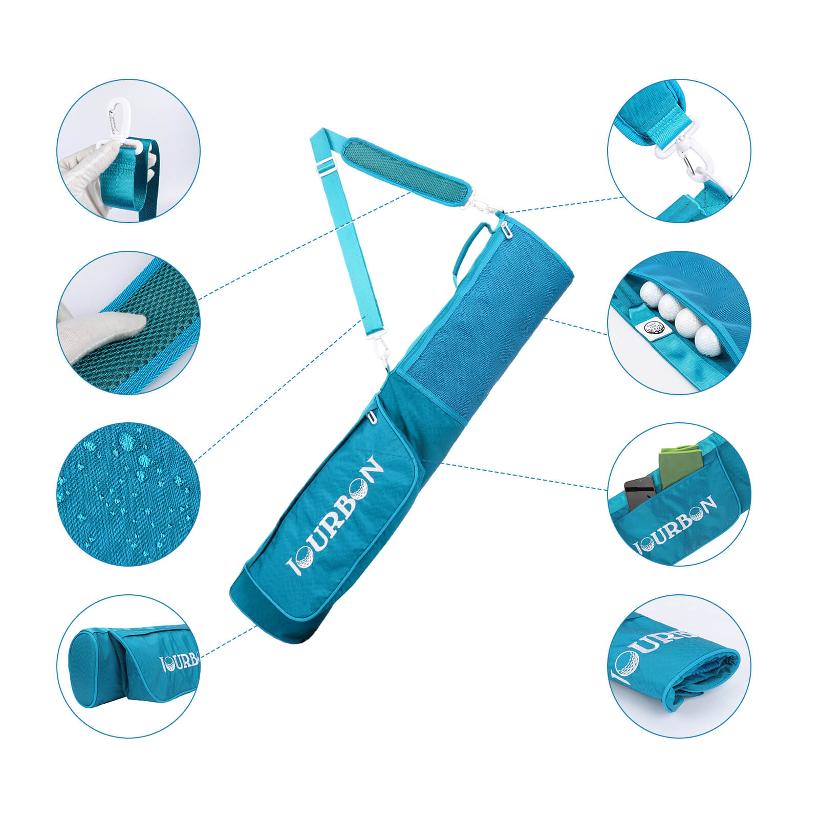 TOURBON Lightweight Golf Carry Bag Driving Range Golf Bag