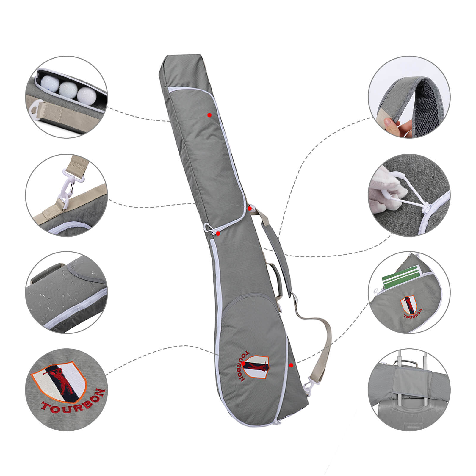 TOURBON Lightweight Golf Sunday Bag for Men Women