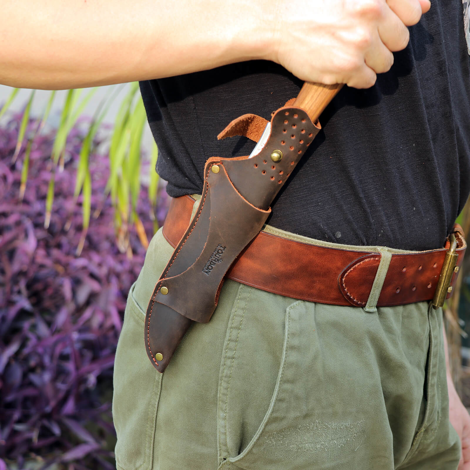 Tourbon Leather Knife Sheath with Belt Loop for Horizontal Vertical Carry