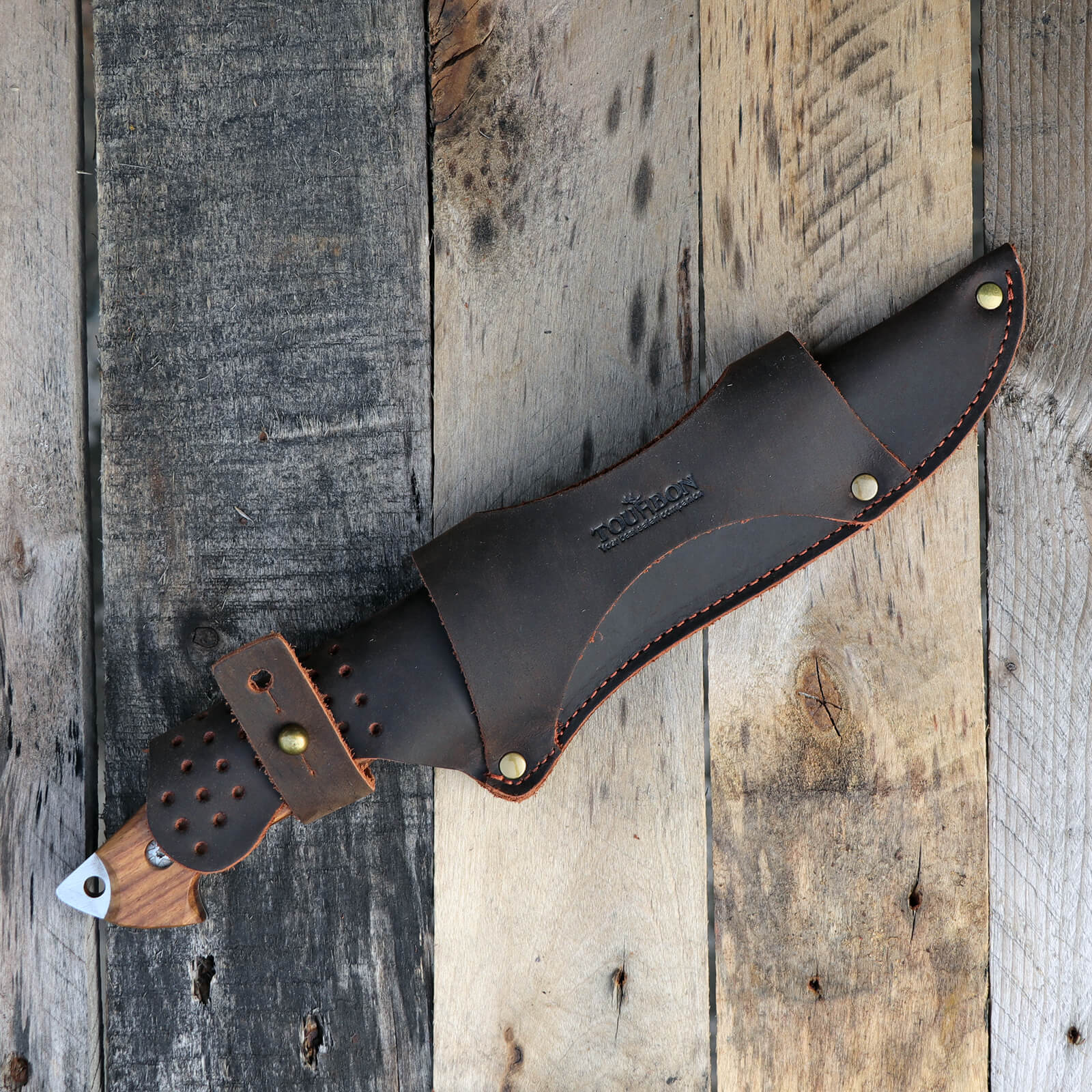 Tourbon Hunting Thick Leather Knife Sheath Handmade Fixed Blade