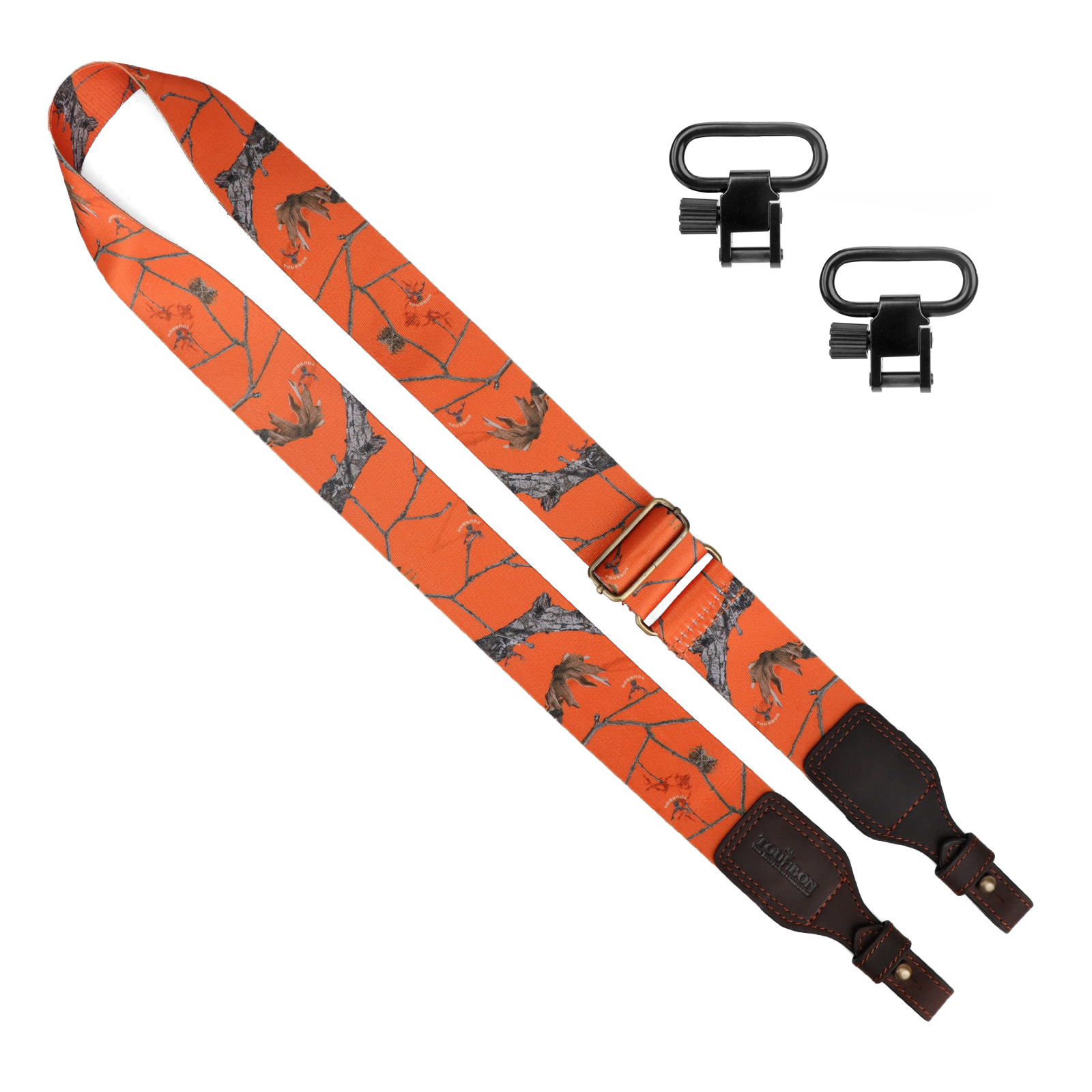 TOURBON Hunting Sling 2" Cotton Webbing and Genuine Leather