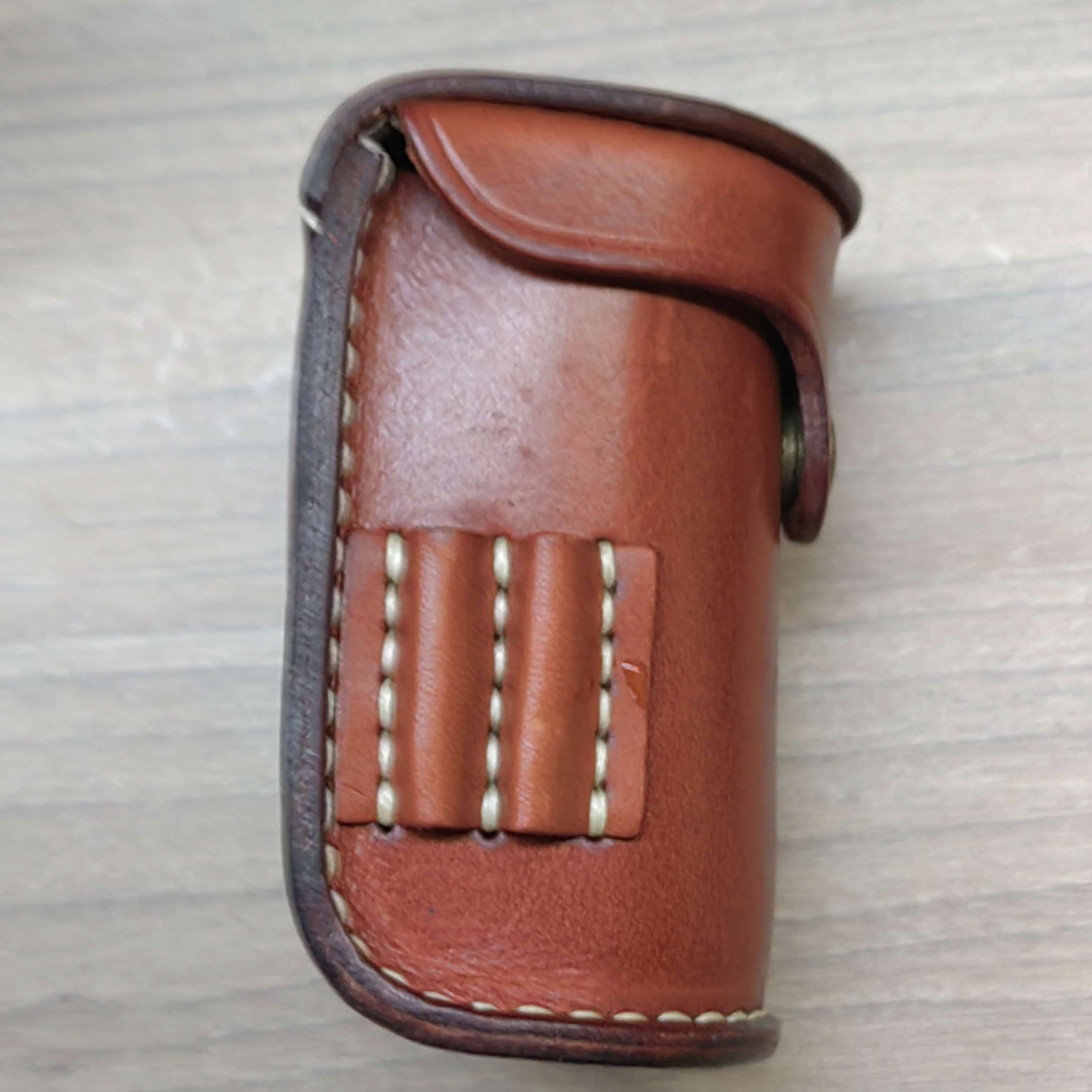 TOURBON Vintage Portable Leahter Golf Ball Holder for 2 Balls (Stock)