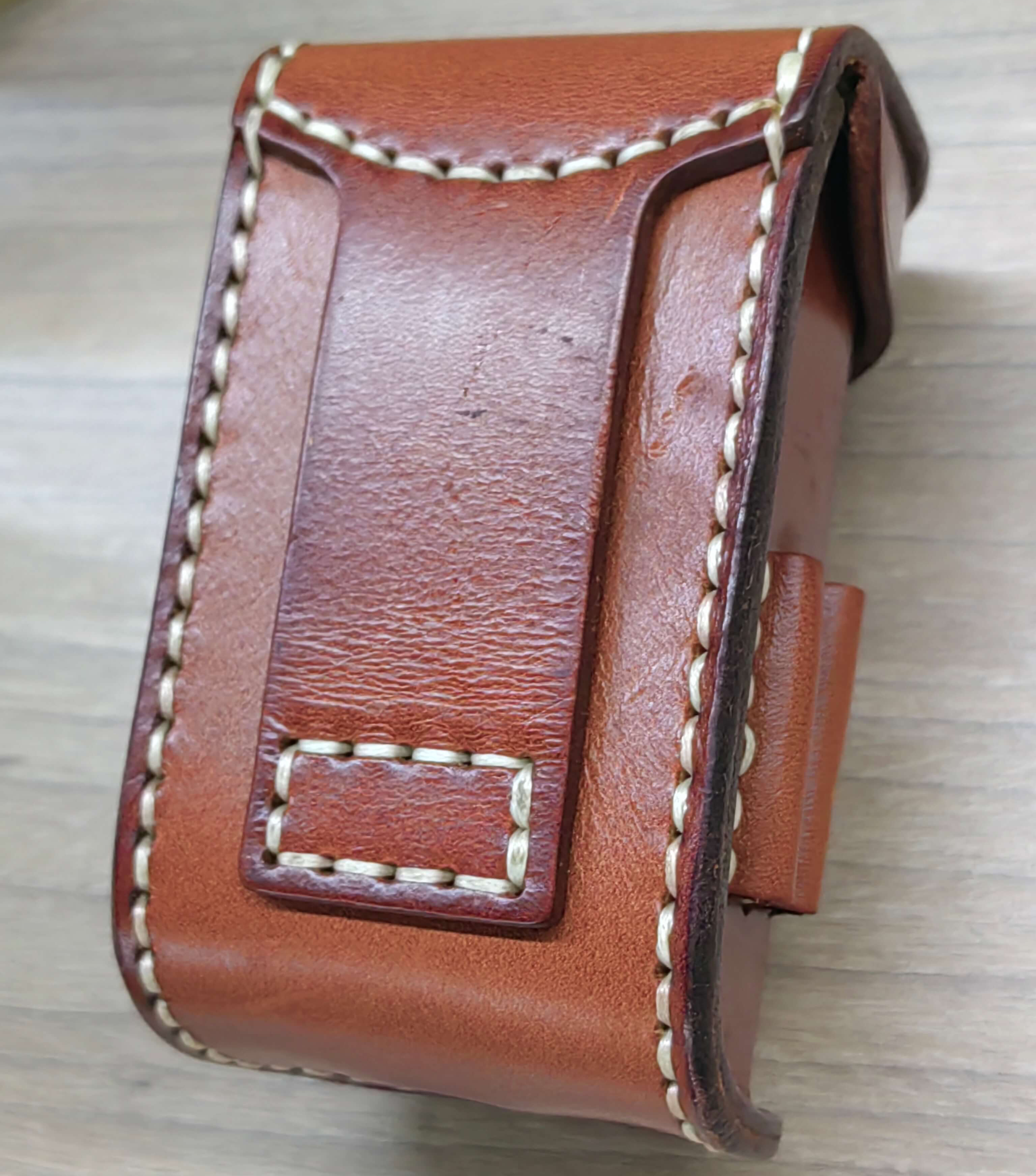 TOURBON Vintage Portable Leahter Golf Ball Holder for 2 Balls (Stock)