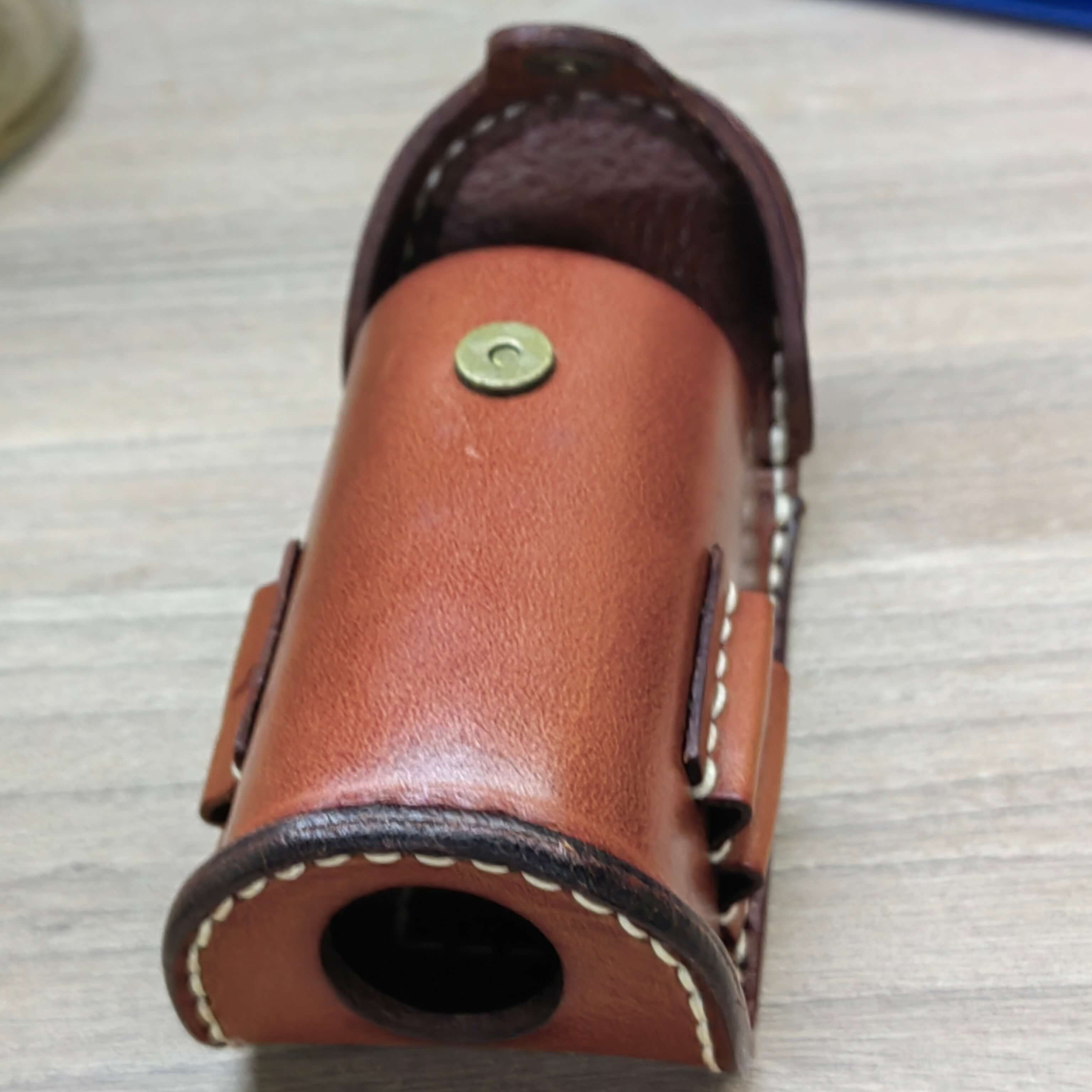 TOURBON Vintage Portable Leahter Golf Ball Holder for 2 Balls (Stock)