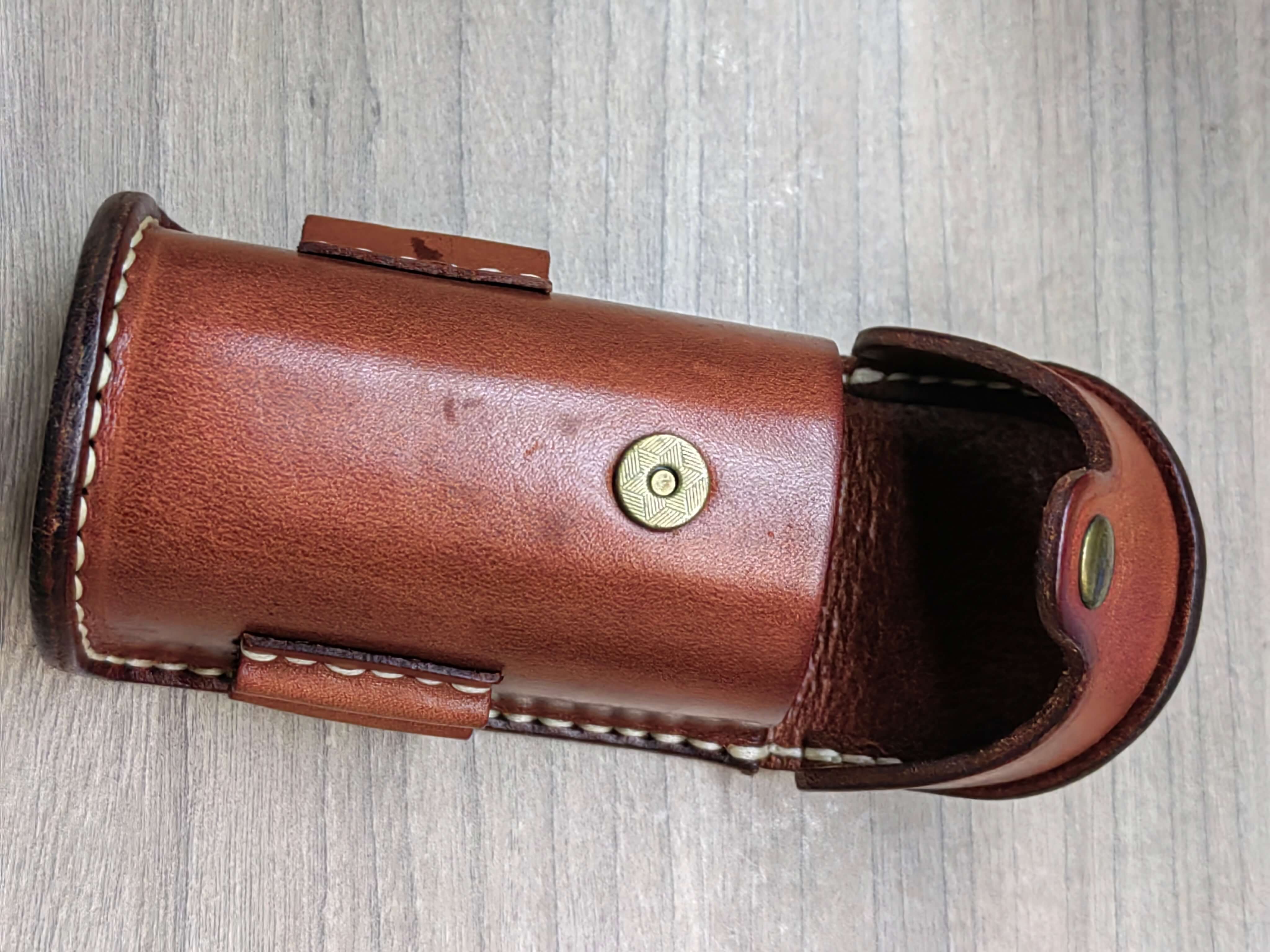 TOURBON Vintage Portable Leahter Golf Ball Holder for 2 Balls (Stock)