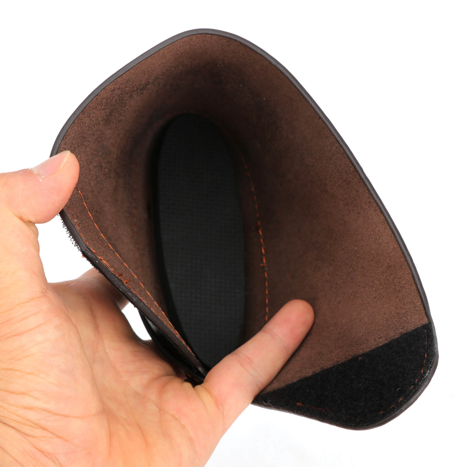 TOURBON Vintage Leather Buttstock Extension Slip On Recoil Pad