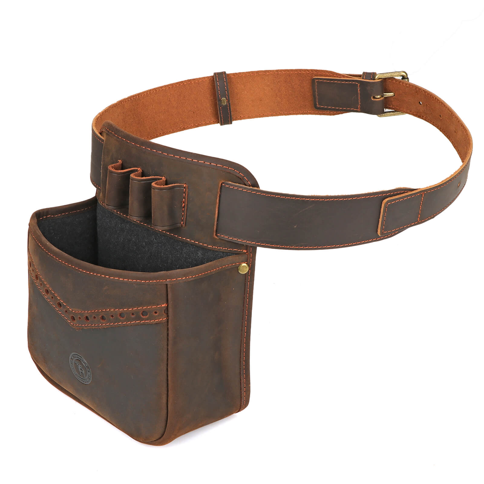 TOURBON Vintage Genuine Leather Trap Shooting Bag