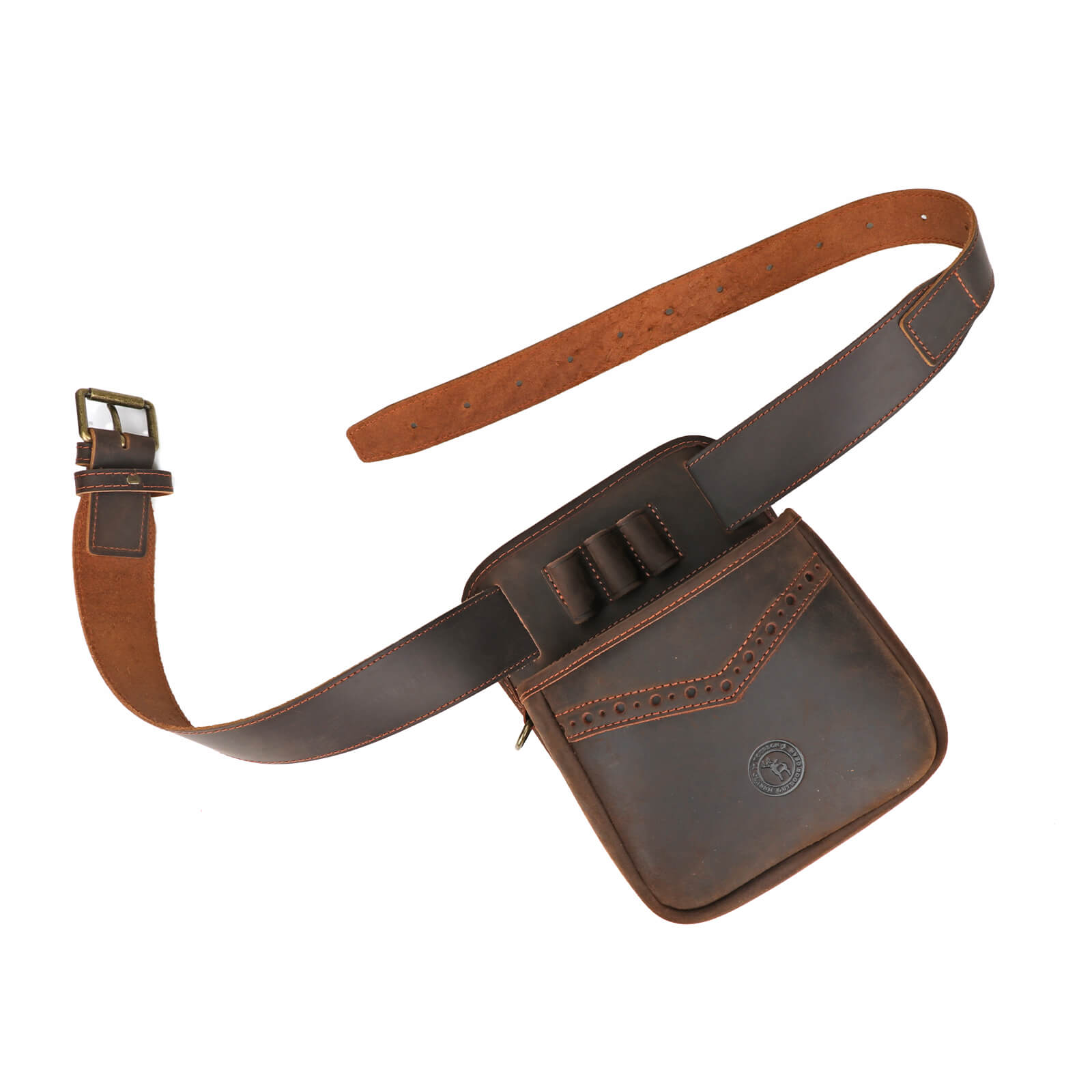 TOURBON Vintage Genuine Leather Trap Shooting Bag