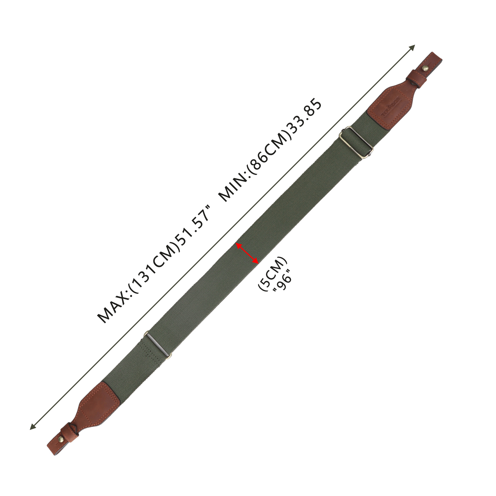 TOURBON Hunting Sling 2" Cotton Webbing and Genuine Leather