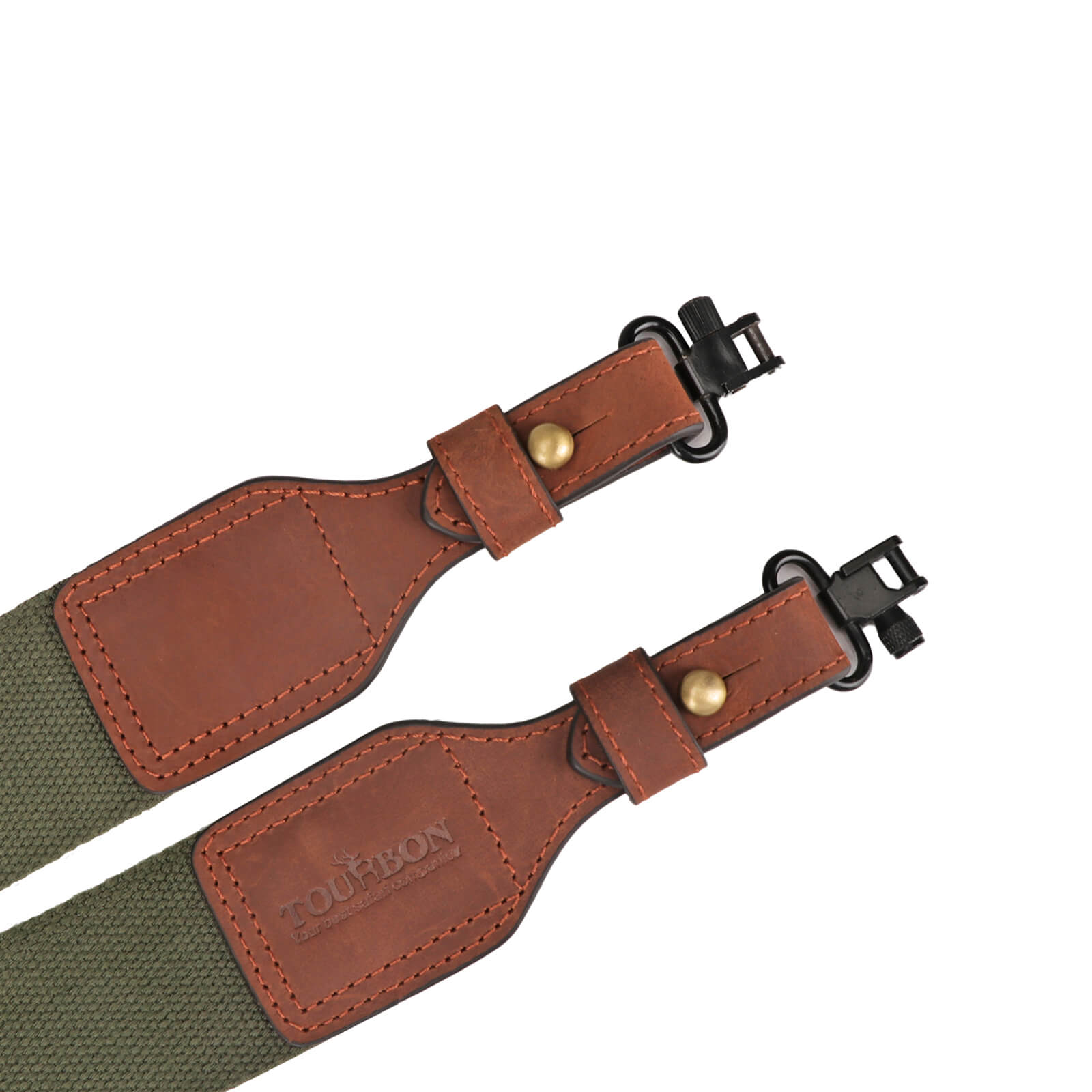 TOURBON Hunting Sling 2" Cotton Webbing and Genuine Leather