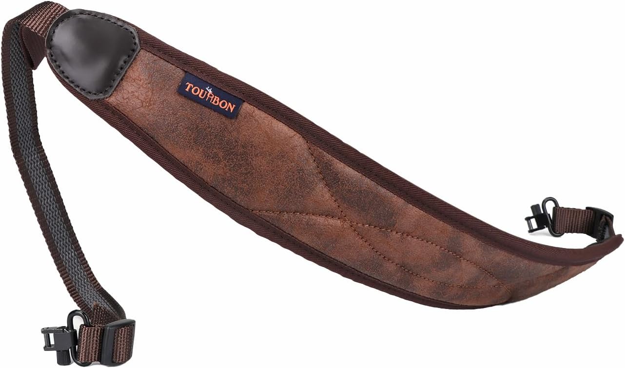 TOURBON Non-slip Soft Padded PU Leather Hunting Sling