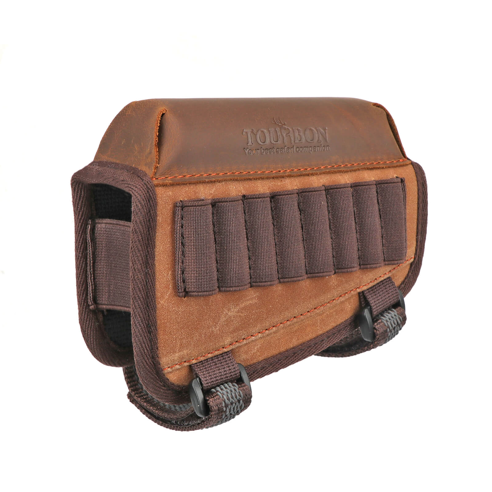 TOURBON Hunting Buttstock Cheek Rest Pad Shell Holder - Canvas and Leather