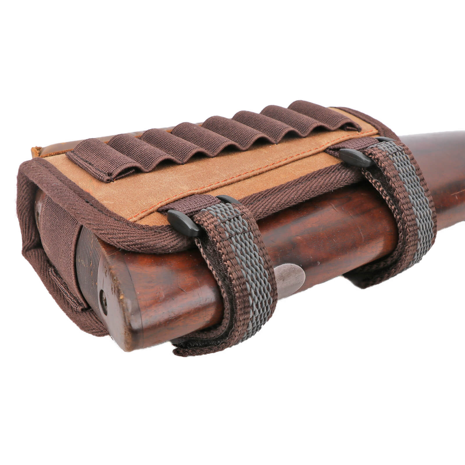 TOURBON Hunting Buttstock Cheek Rest Pad Shell Holder - Canvas and Leather