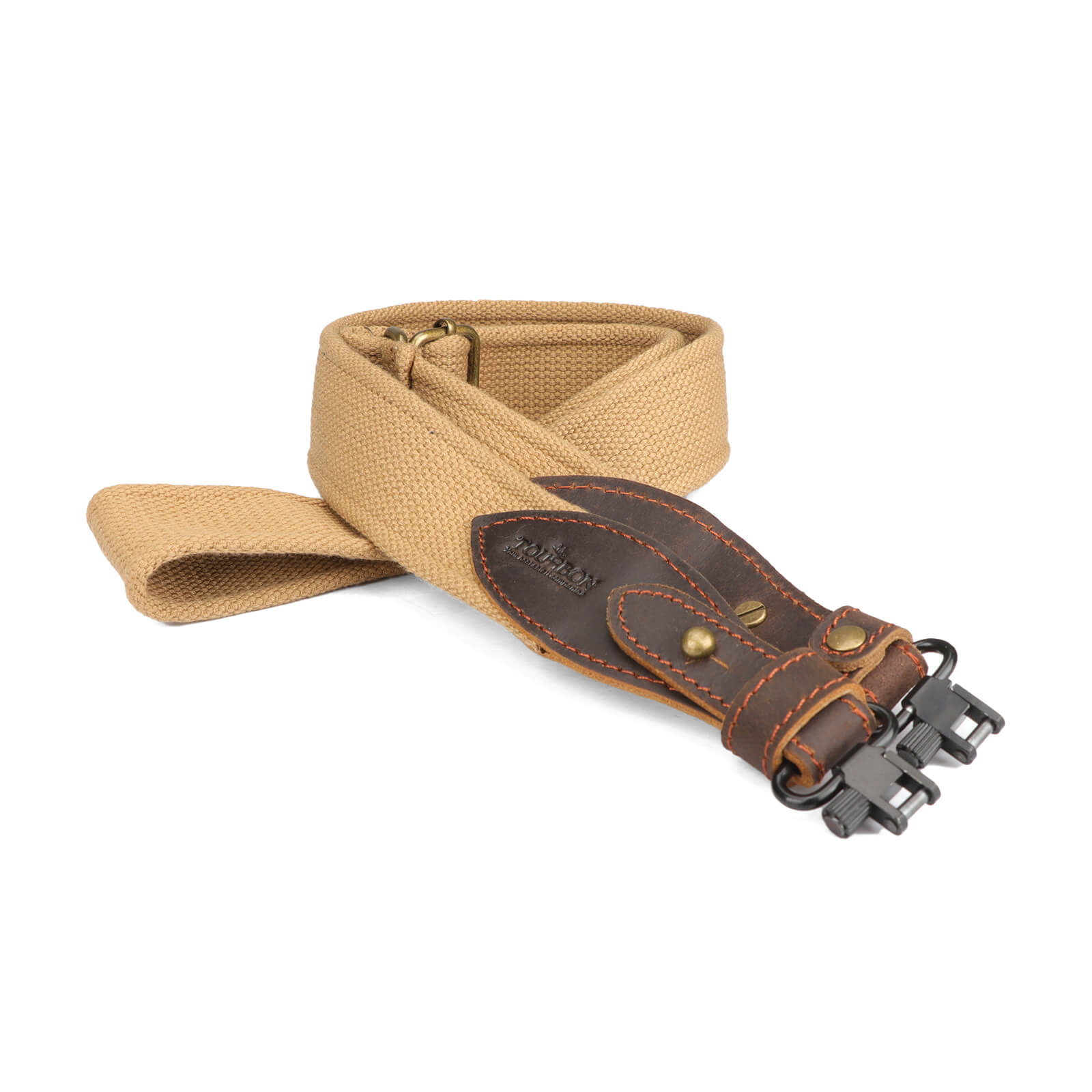 TOURBON Hunting Sling 1.5" Cotton Webbing and Genuine Leather(Randomly Color)