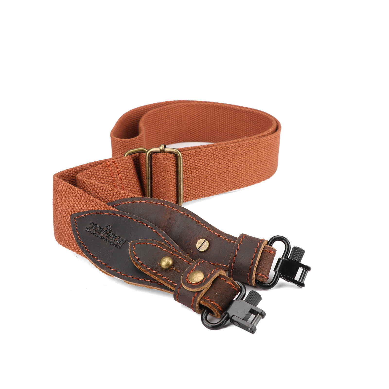 TOURBON Hunting Sling 1.5" Cotton Webbing and Genuine Leather(Randomly Color)