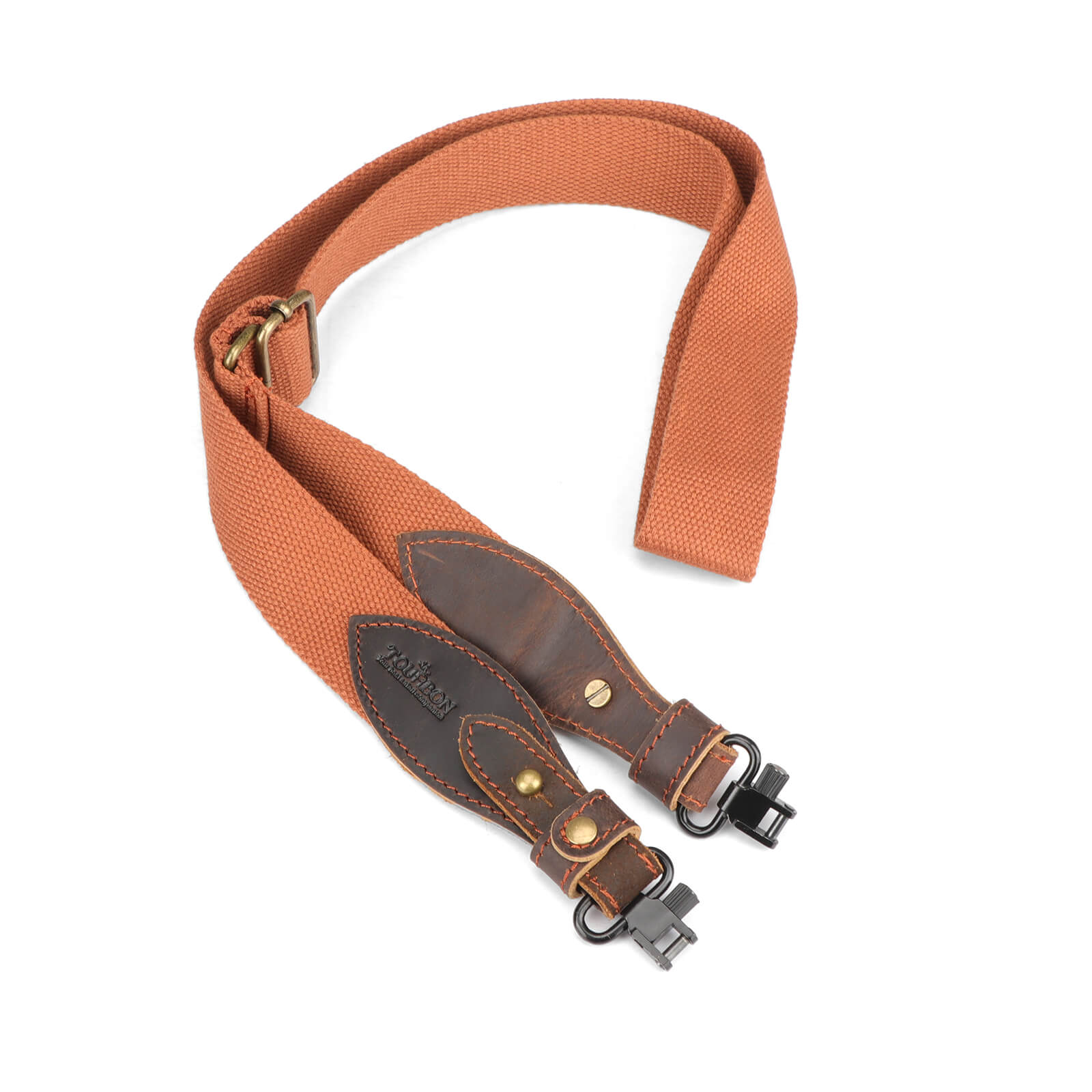 TOURBON Hunting Sling 1.5" Cotton Webbing and Genuine Leather(Randomly Color)