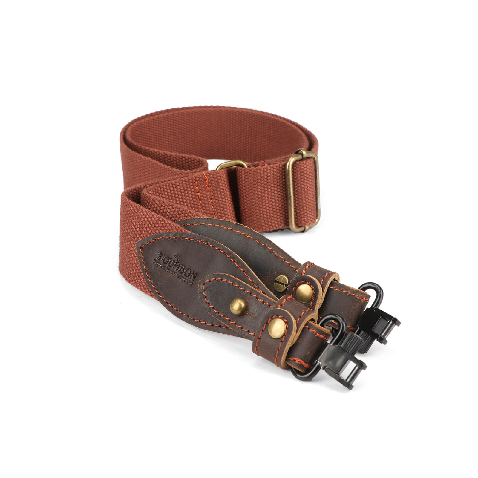 TOURBON Hunting Sling 1.5" Cotton Webbing and Genuine Leather(Randomly Color)
