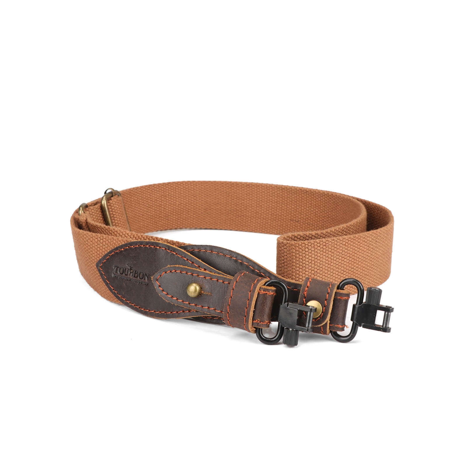 TOURBON Hunting Sling 1.5" Cotton Webbing and Genuine Leather(Randomly Color)